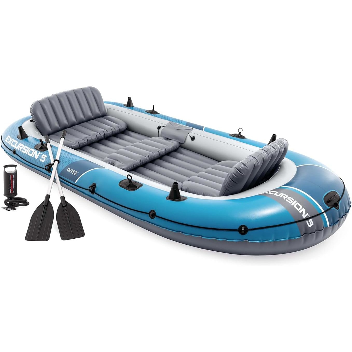 Intex 66325NP Schlauchboot Excursion 5 Set mit Paddeln Pumpe Sitzen bis 600 kg - Bild 1