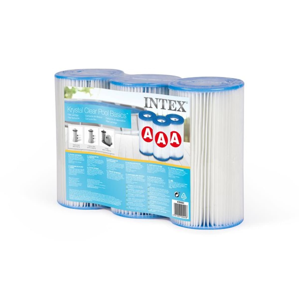 INTEX Filterkartusche Typ A 3er Pack Ersatzfilter f&uuml;r Poolpumpen (11cmx20cm) - Bild 1
