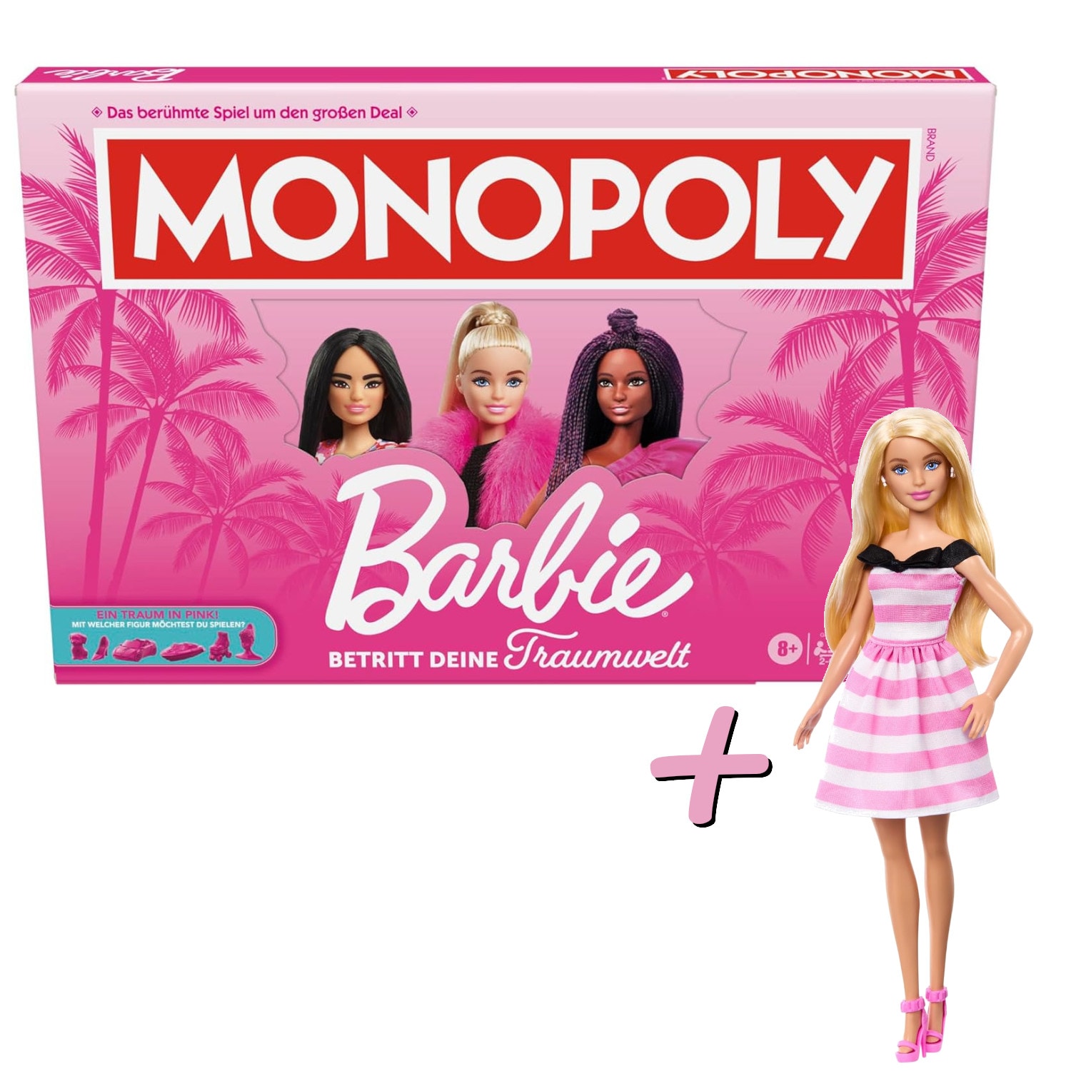 Monopoly Barbie Brettspiel Set mit Barbie 65. Jahrestag Puppe Sammlerfigur - Bild 1