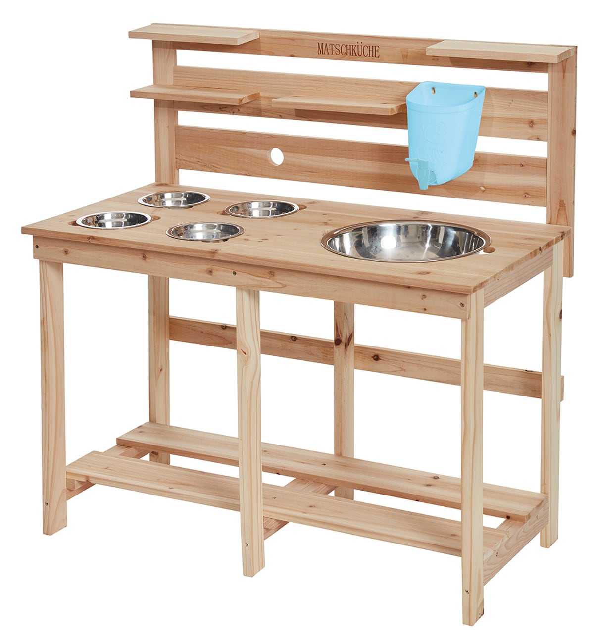Happy People Matschk&uuml;che Holz Gartenspielzeug 80x40x94cm Sandk&uuml;che Holztisch - Bild 1