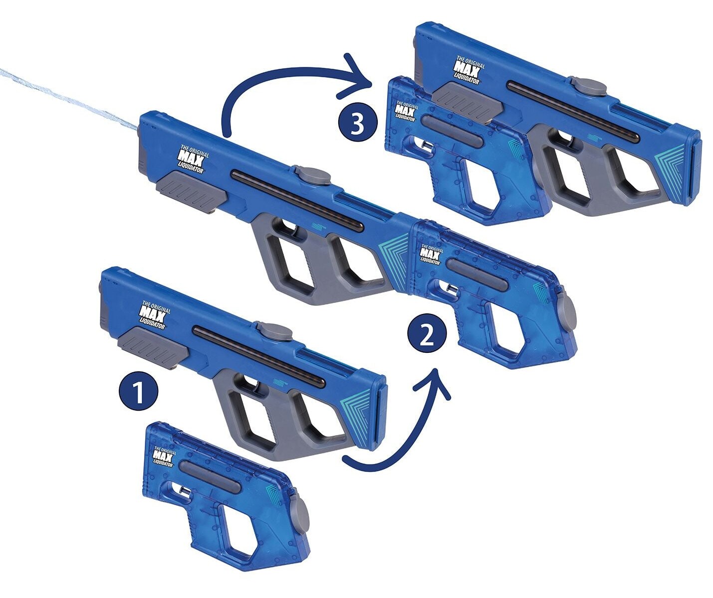 Wasserpistole elektrisch Wasserspritze Happy People MAX Liquidator 62cm blau - Bild 1