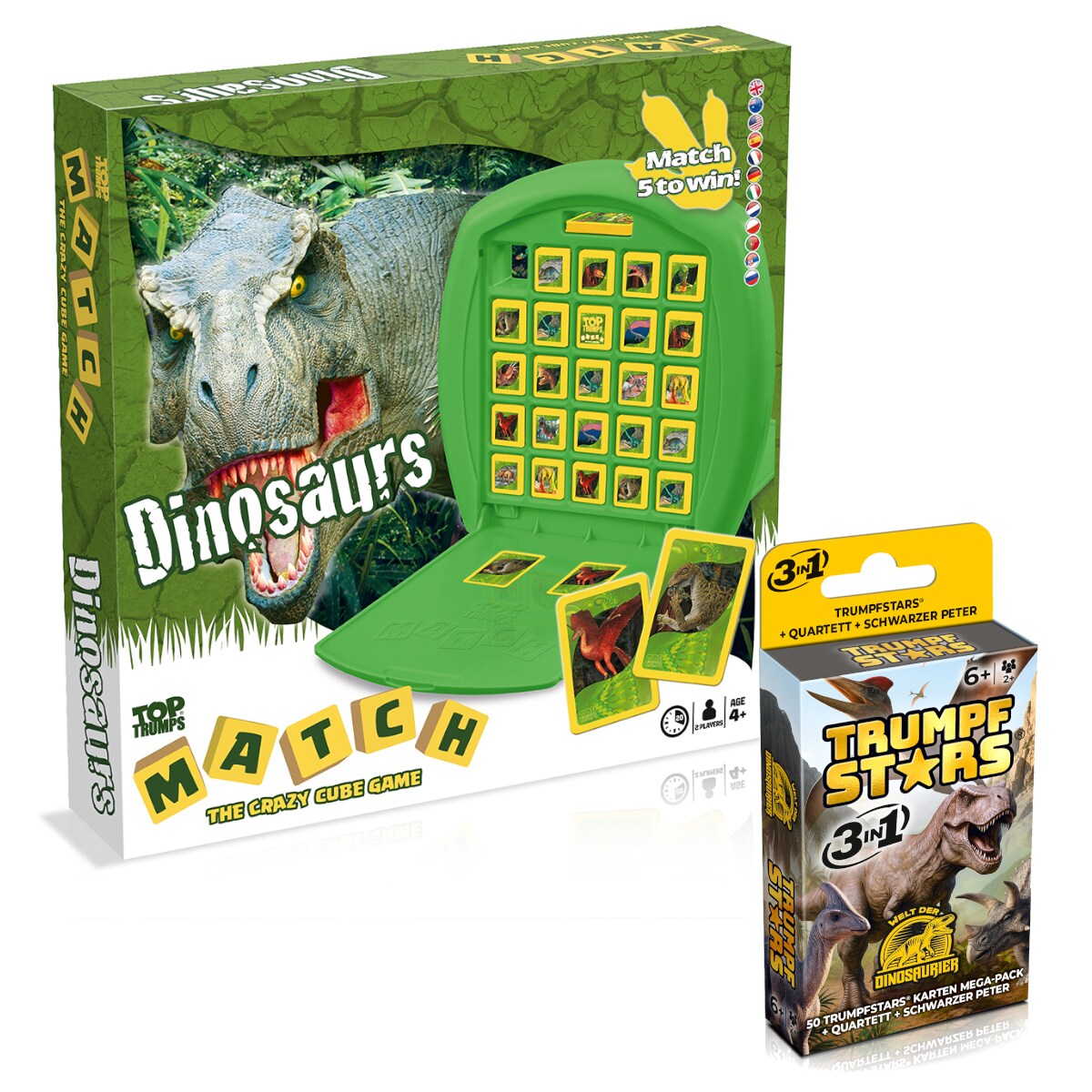 Dinosaurier Spiele 2er Set - Match + Trumpfstars - Bild 1