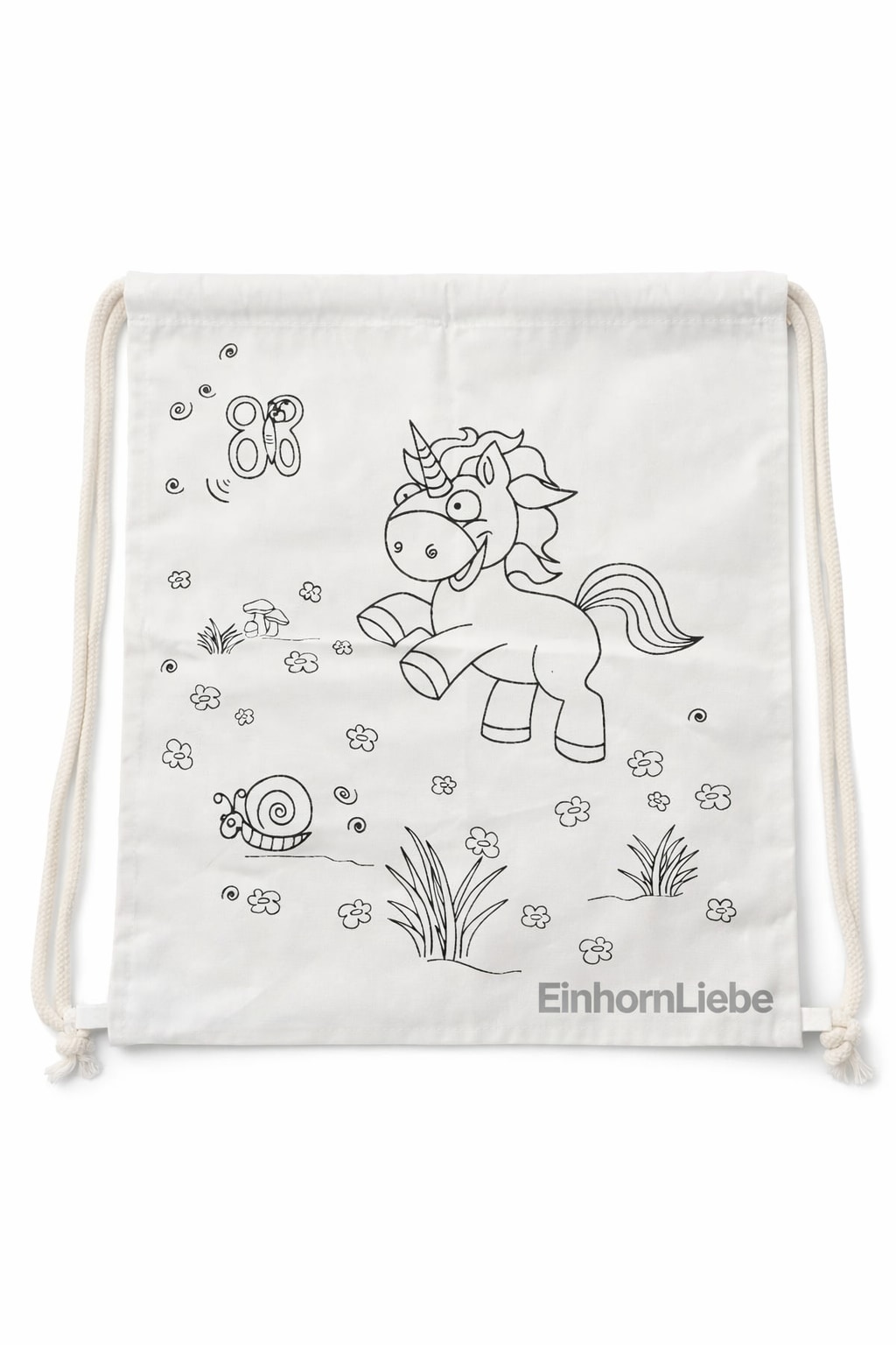 EinhornLiebe Turnbeutel Einhorn zum Selbstbemalen Kreativbeutel Kinder Bastelset - Bild 1