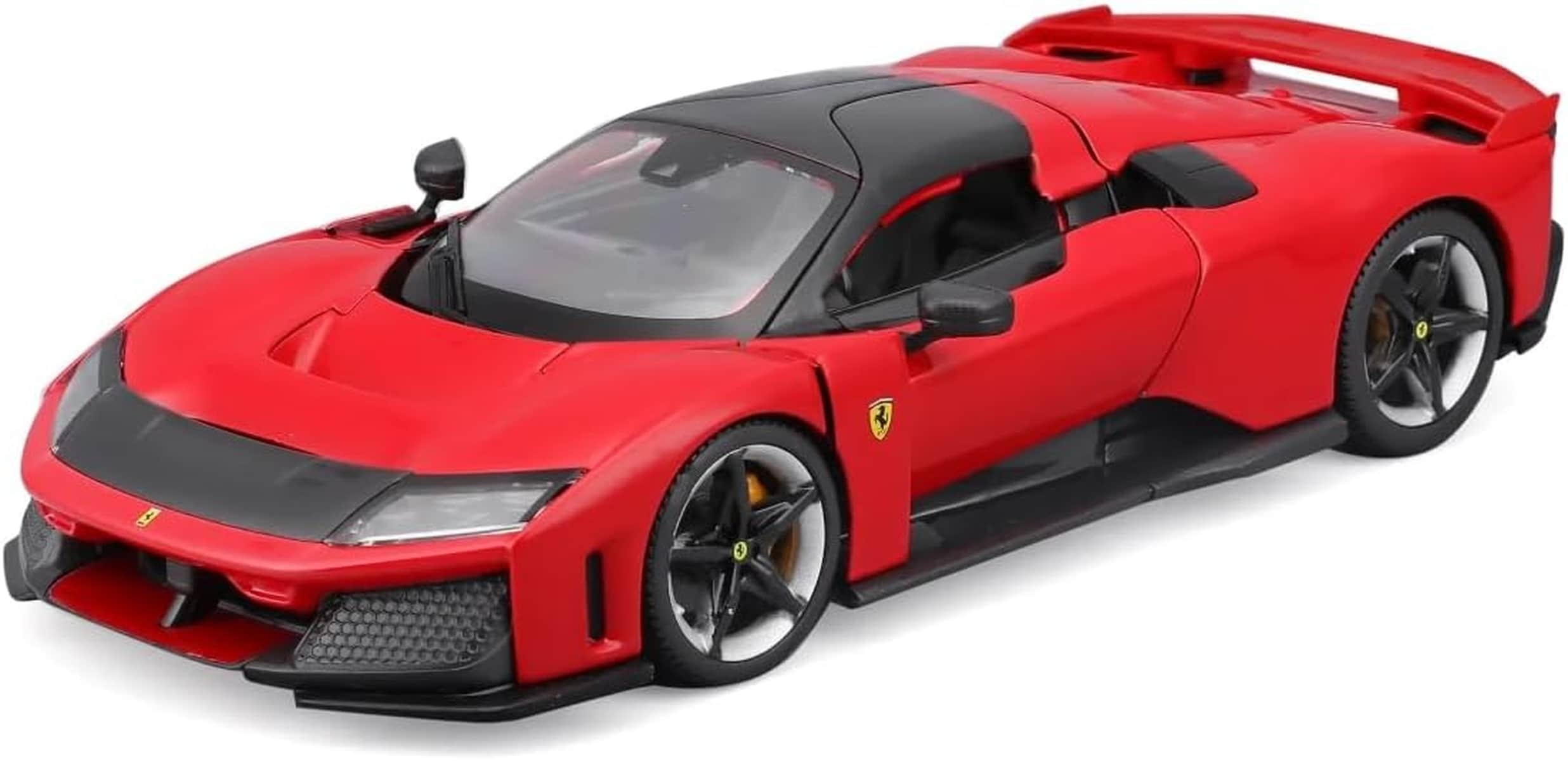 Bburago Ferrari F80 Modellauto 1:24 rot Die Cast Sammlerfahrzeug mit beweglichen T&uuml;ren f&uuml;r Kinder Auto Fans und Vitrine - Bild 1