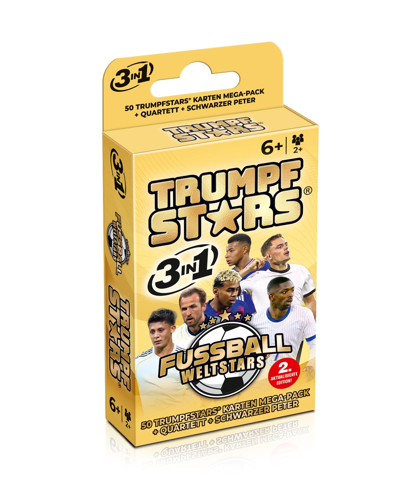 Kartenspiel Trumpfstars: Fussball Weltstars Quartettspiel ab 6 Jahren 3in1 - Bild 1