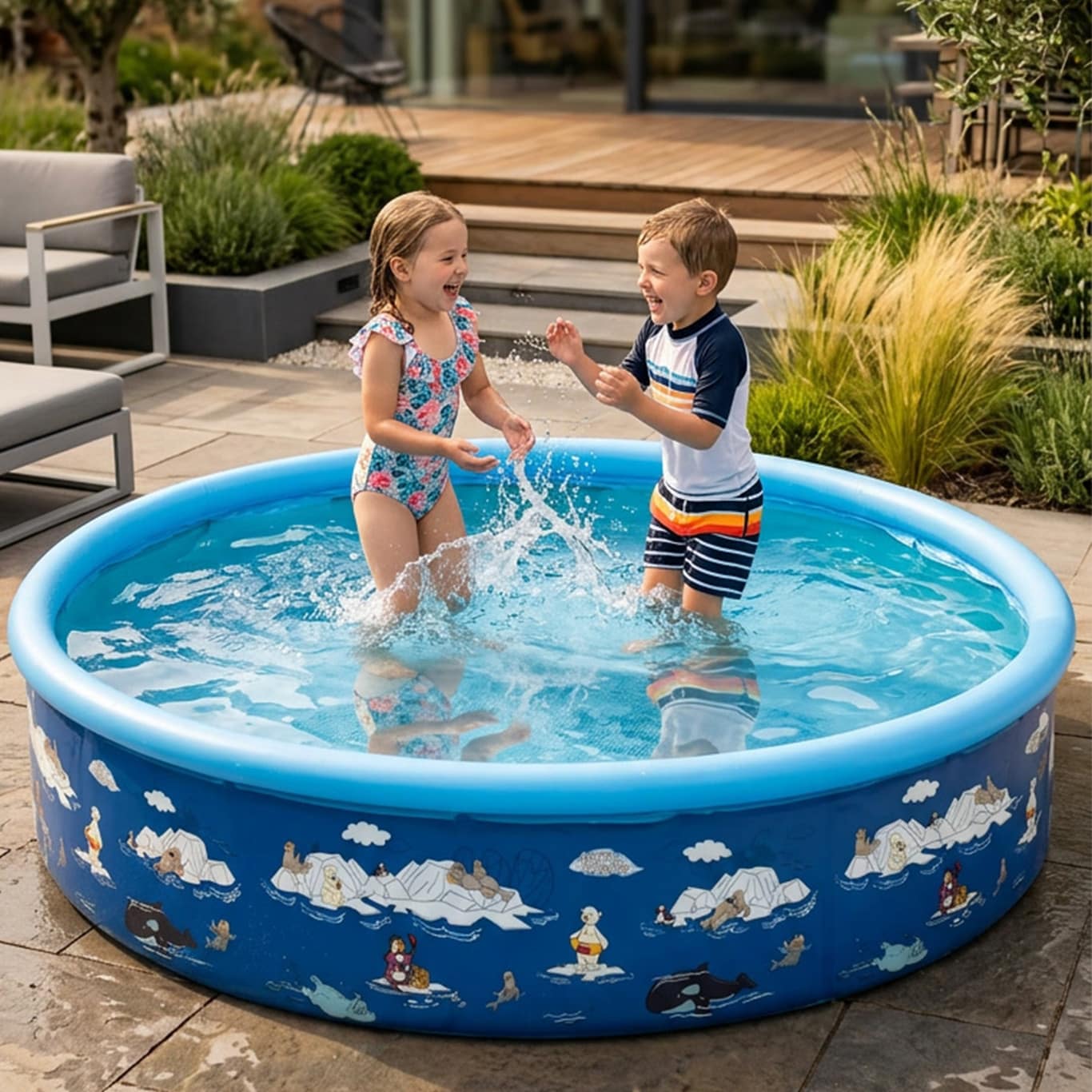 Happy People 77407 Planschbecken Kinderpool Arctic Friends (185x39cm) - Bild 1