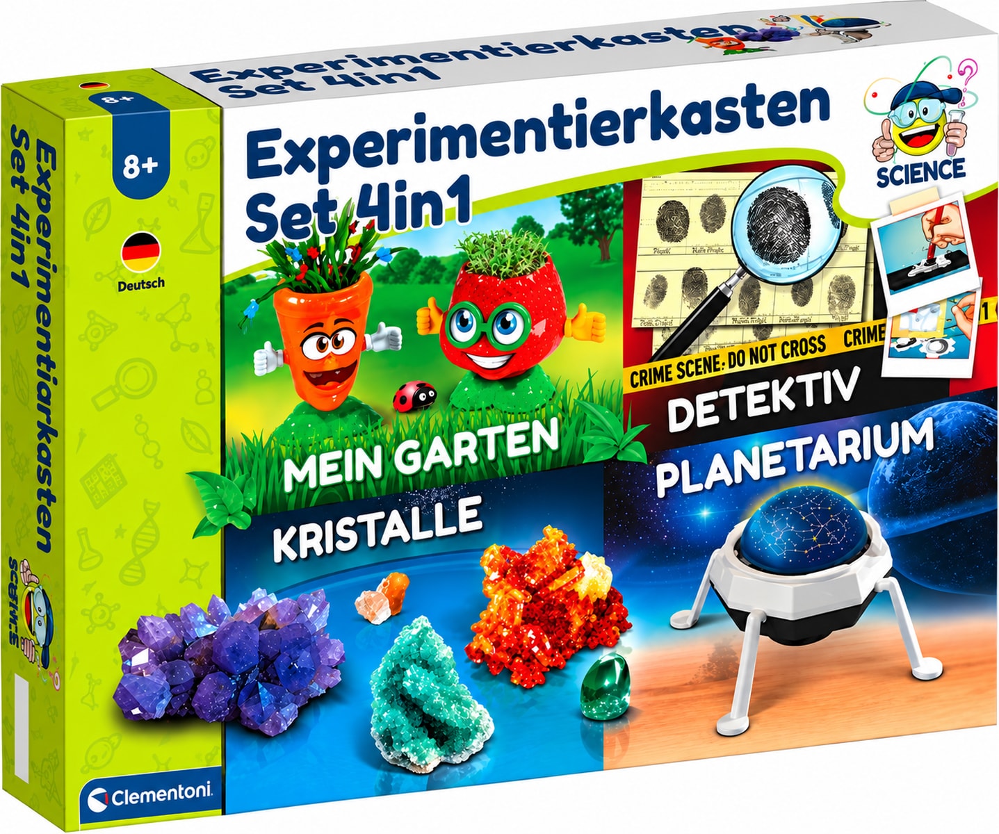 Clementoni Experimentierkasten 4 in 1 mit Kristallzucht und Planetarium ab 8 Jahren - Bild 1