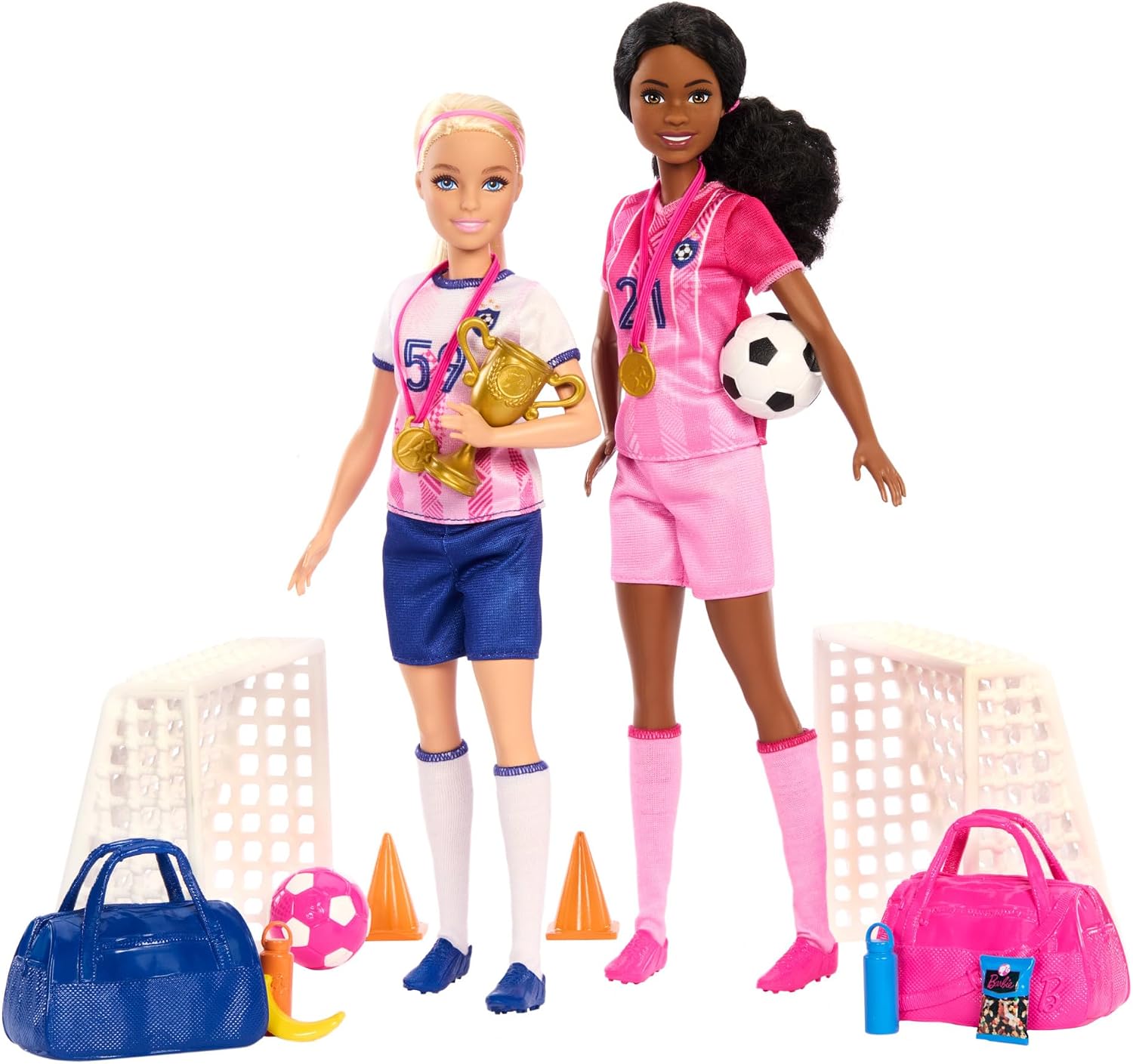 Mattel Barbie Karriere Fu&szlig;ball Spielset mit 2 Puppen und Zubeh&ouml;r - Bild 1