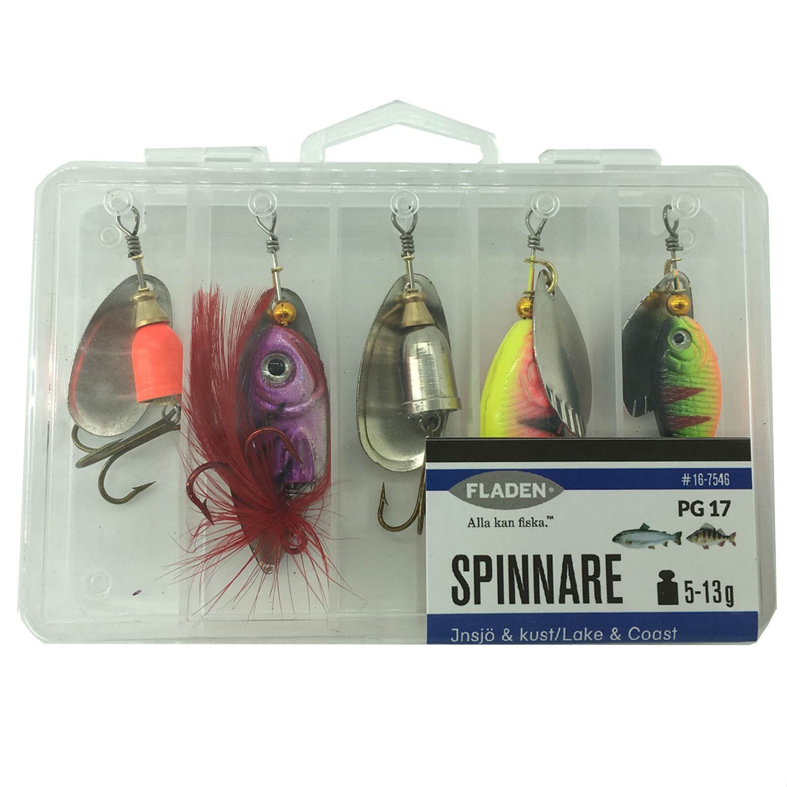 Fladen Allround mit Klarsichtbox 5 St&uuml;ck Spinner Set - Bild 1