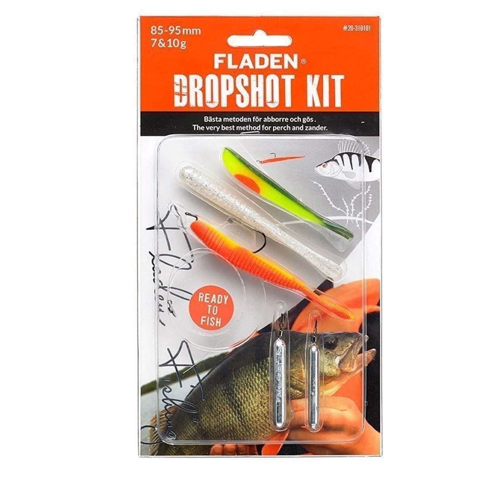 Fladen Dropshot Set 7 & 10g 8,5-9,5cm 6 Teile Angelset - Bild 1