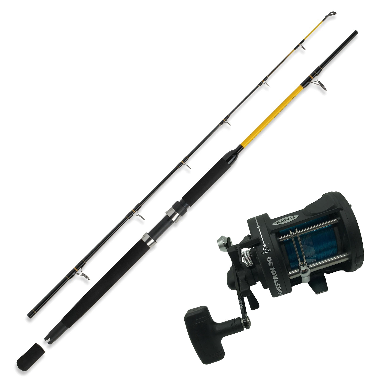 Norwegen Profi Angeln komplett Angelset - Marken Combo No4. Rute, Rolle, Schnur - Bild 1