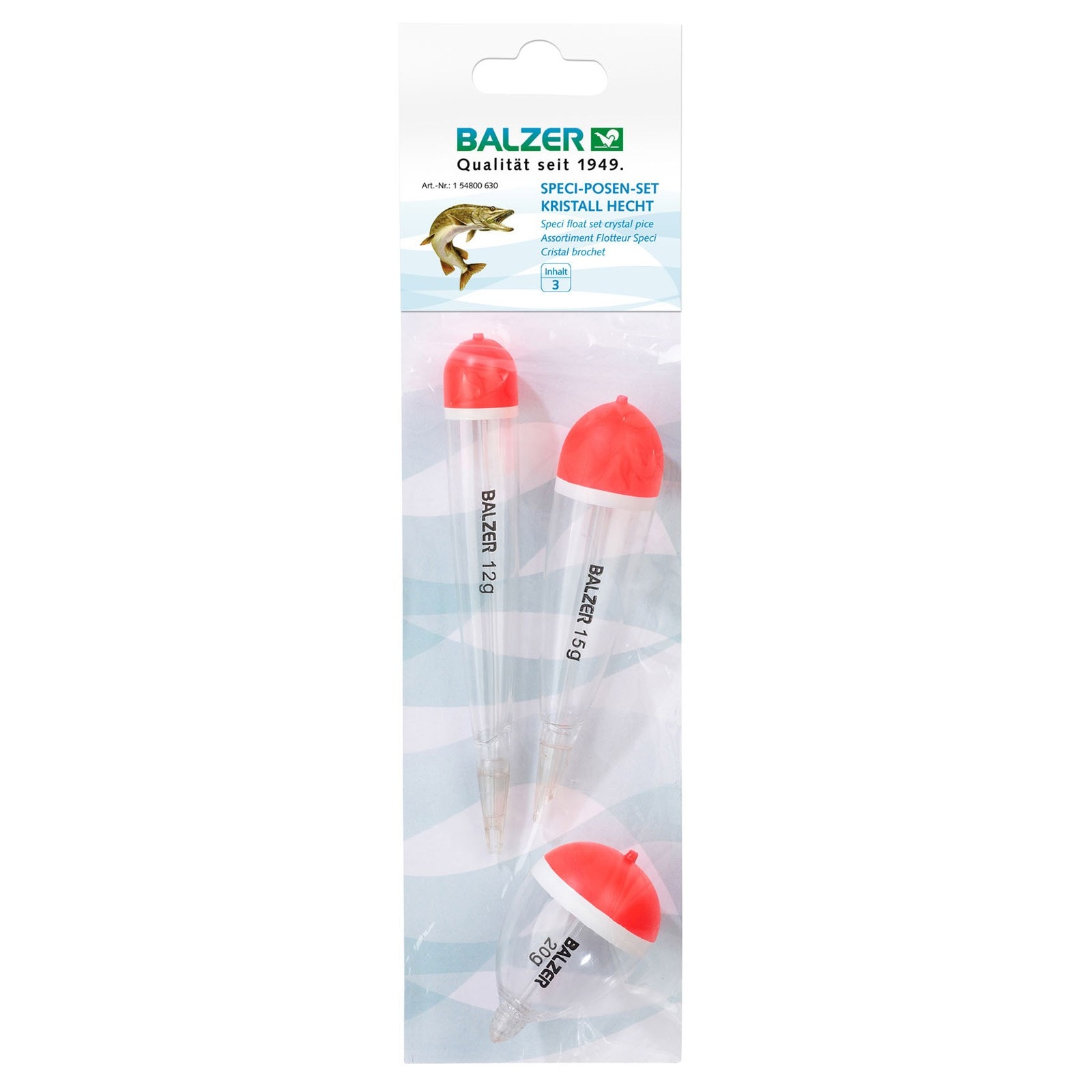 Balzer Kristall Posensortiment Hecht &ndash; 12g-20g-15g Posen Set - Bild 1