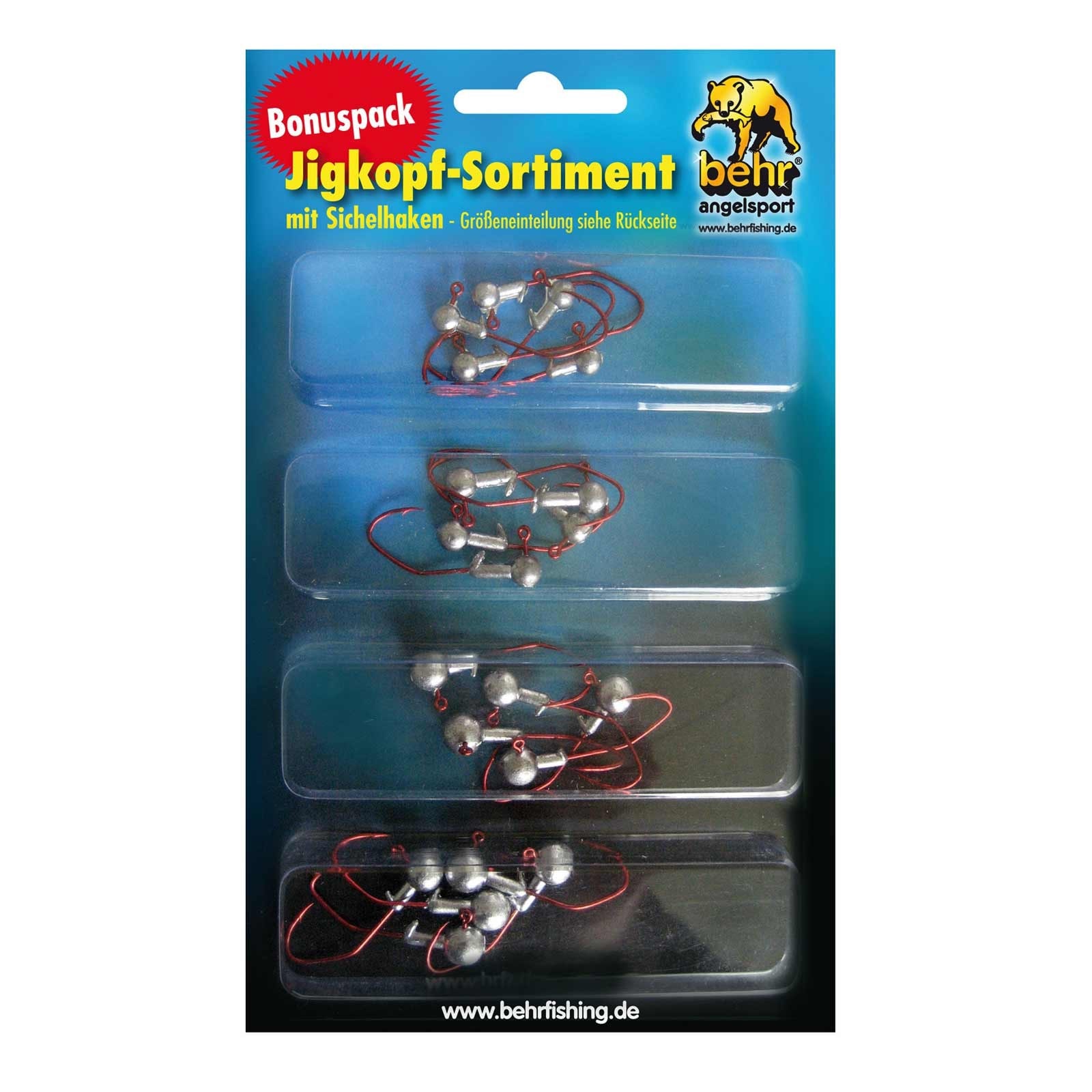 Behr Jigkopf Set 2 20 St&uuml;ck Gewicht: 2g / 3g / 4g / 5g - Bild 1