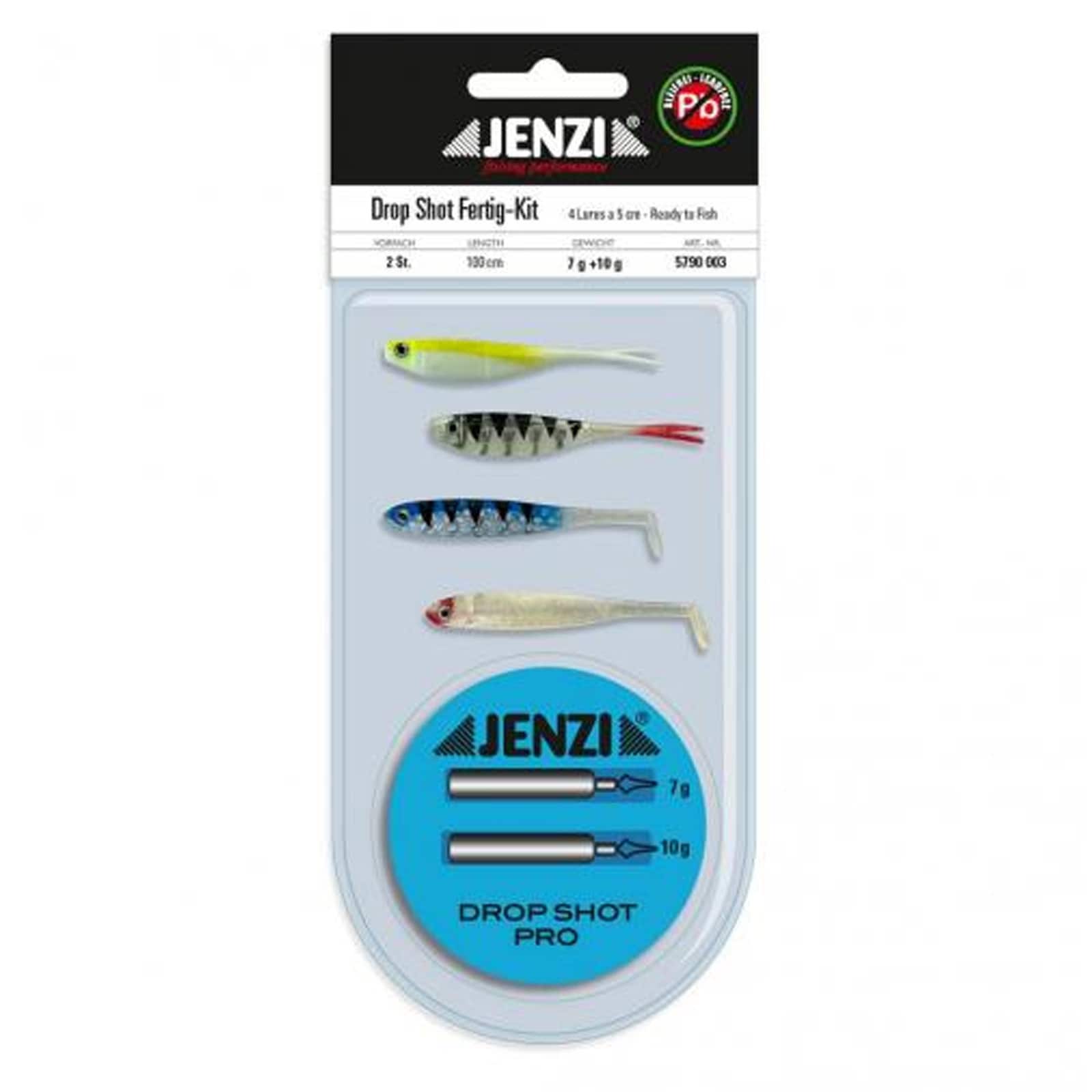 Jenzi Dropshot-Set Komplett mit 5cm Gummifischen Bleifrei - Bild 1