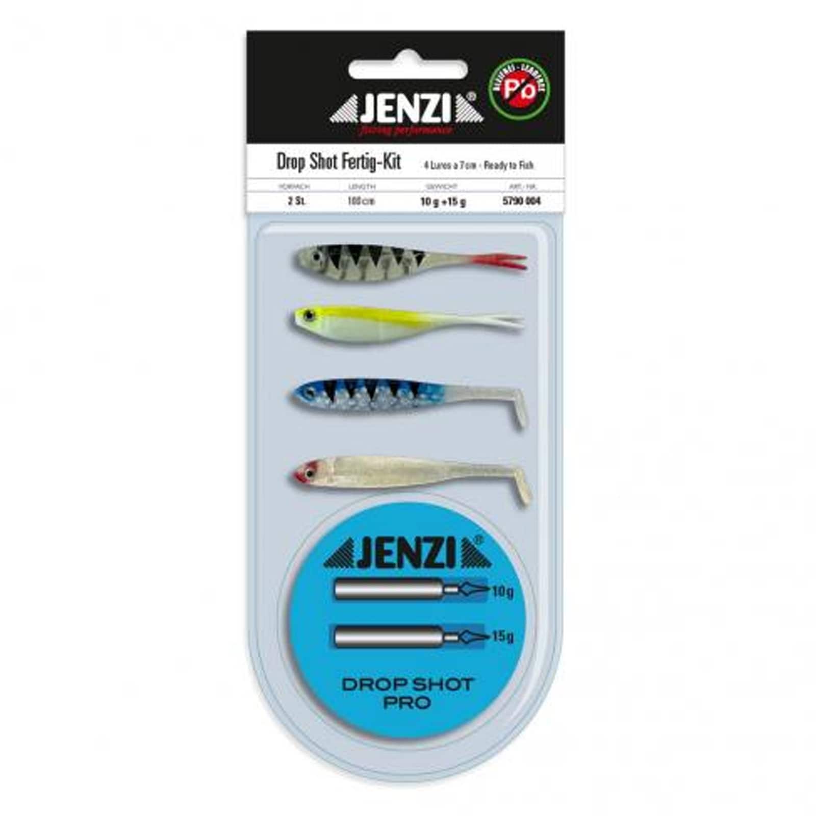 Jenzi Dropshot-Set Komplett mit 7cm Gummifischen Bleifrei - Bild 1