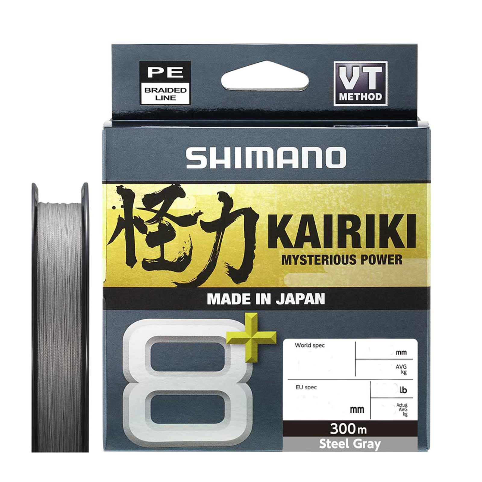 Shimano Kairiki 8+ 300m 0.16 mm 11,1kg Steel Grey Geflochtene Angelschnur - Bild 1