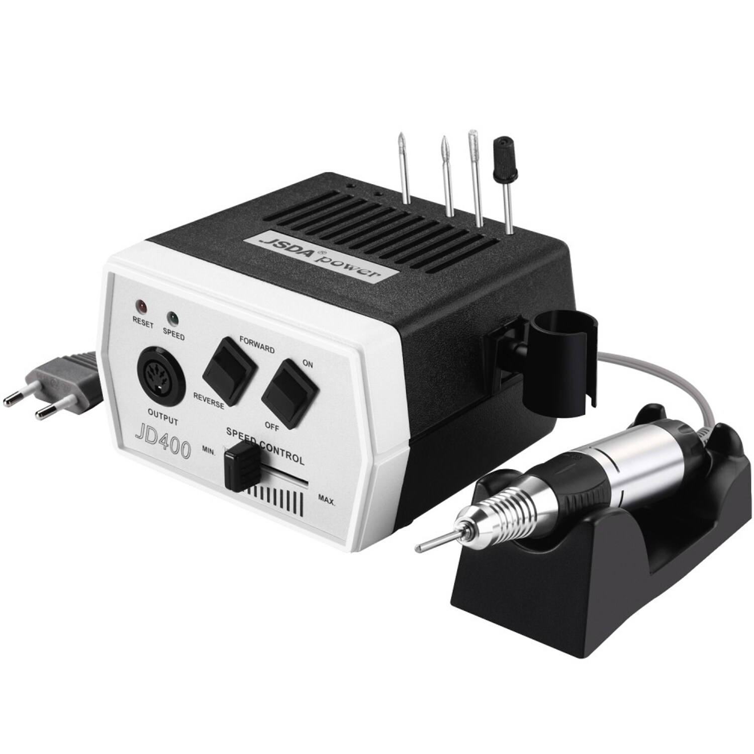 JSDA&reg; Profi Nagelfr&auml;ser JD400 30000 U/min f&uuml;r Manik&uuml;re Pedik&uuml;re, Keine Vibration, Kein L&auml;rm, Schwarz - Bild 1