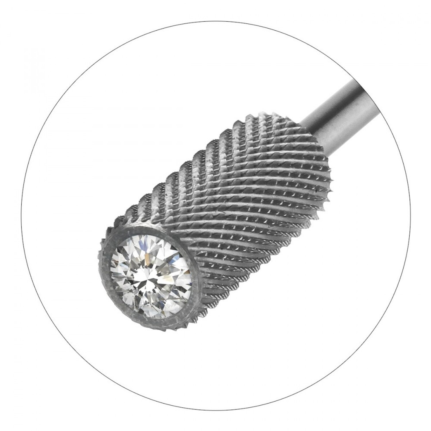 JCMaster Profi Hartmetall Nagelfr&auml;ser Bit zylinderf&ouml;rmig, Crystal, medium, Standardma&szlig;e - Bild 1