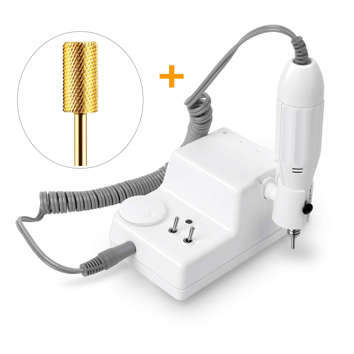 JSDA 6MW Nagelfr&auml;ser Elektrisch Geln&auml;gel Acryl Manik&uuml;re Pedik&uuml;re Hornhaut Inkl 4x Aufs&auml;tze & 1x Premium Hartmetall Bit - Bild 1