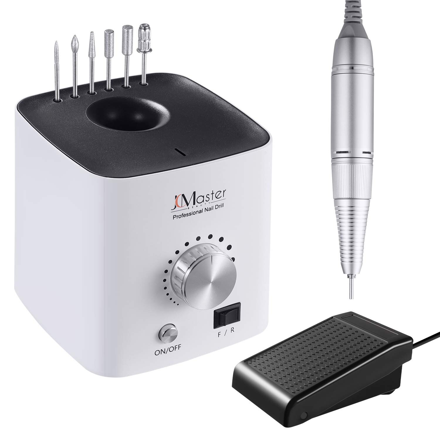 JCMaster Professioneller Nagelfräser 30.000 U/min Verbesserte Elektrische Nagelfeile für Nagelpflege, leistungsstarke Maniküre Pediküre Gerät zur Entfernung von Nagellack/Nägelgel/Nagelhaut