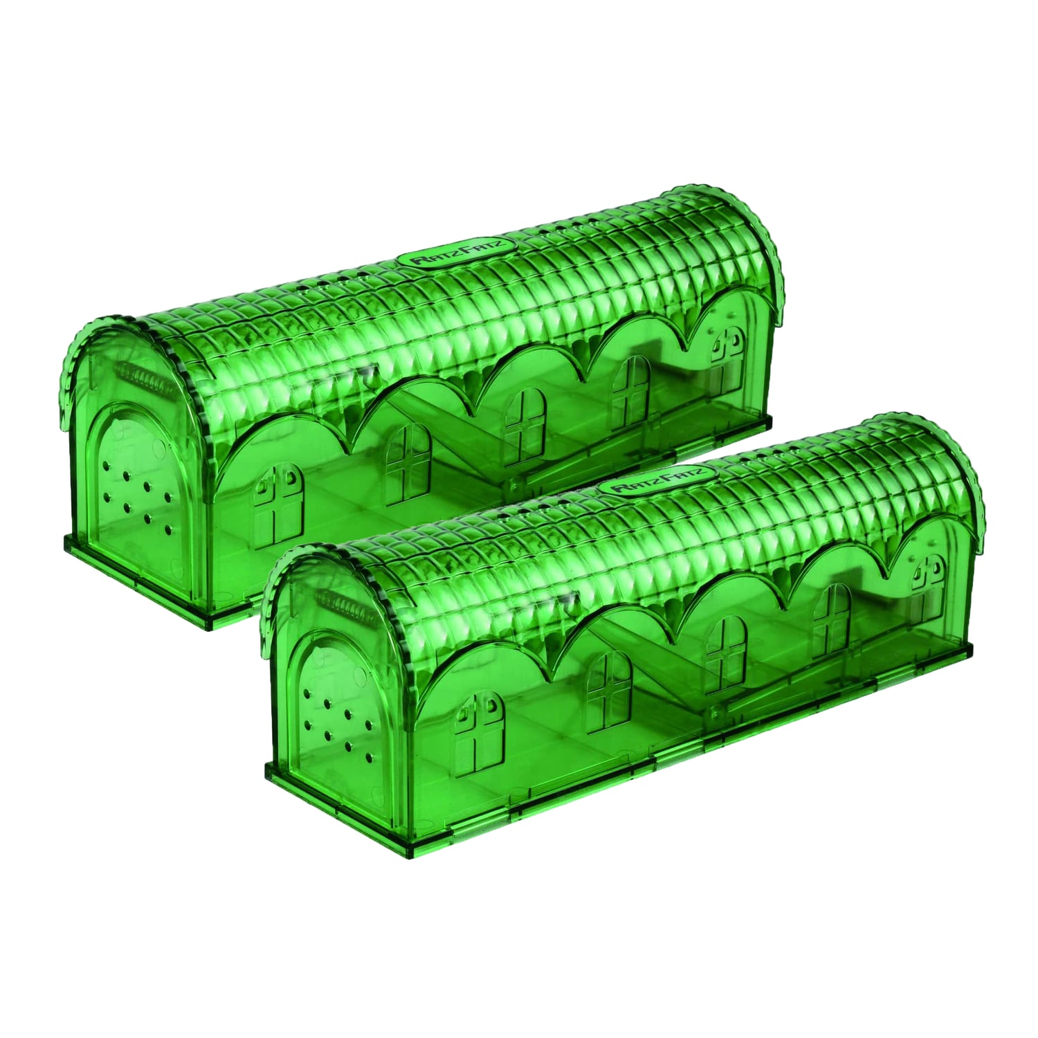 RatzFatz&reg; 2er-Set Premium Mausefalle Lebend Lebendfalle Wiederverwendbare Au&szlig;en und Innen, Innovativer Mechanismus, MBG-02 - Bild 1