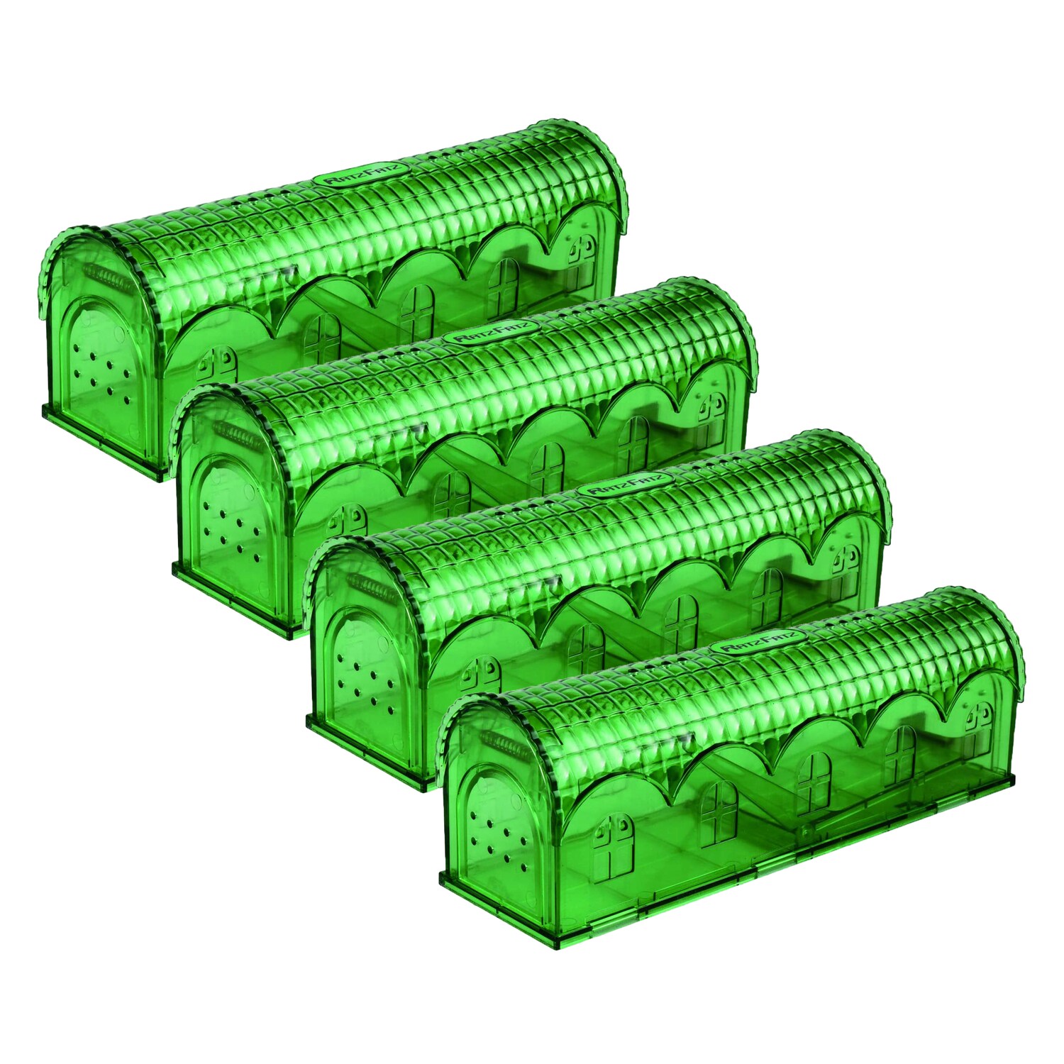 RatzFatz&reg; 4er-Set Premium Mausefalle Lebend Lebendfalle Wiederverwendbare Au&szlig;en und Innen, Innovativer Mechanismus, MBG-02 - Bild 1