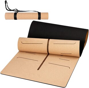 INTEY INTYM01 Premium Yogamatte aus Kork und Naturkautschuk, rutschfeste Gymnastikmatte aus TPE Indoor & Outdoor, 100% natürlich, nachhaltig und biologisch für Ganzkörpertraining - Bild 1