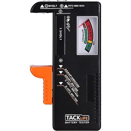 TACKLIFE MBT01, Klassischer Batterietester für AAA, AA, C, D, 1,5V, 9V und andere Batterien, ideal für den Hausgebrauch - Bild 1