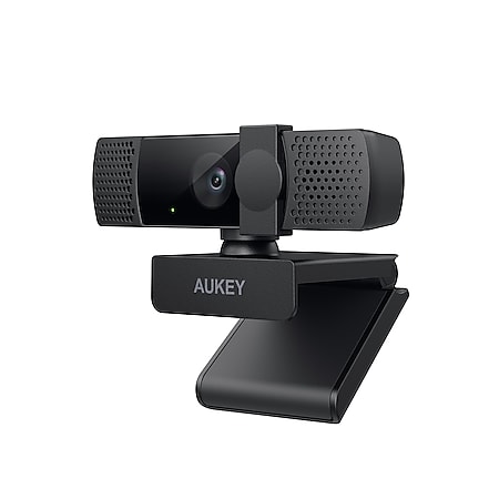 AUKEY PC-LM7, 1080p Webcam, Full HD USB-Webcam mit automatischer Lichtkorrektur, Sichtschutz und geräuschreduzierenden Stereomikrofonen für Videochats und Online-Konferenzen, kompatibel mit WindowsMac PCs und Laptops - Bild 1