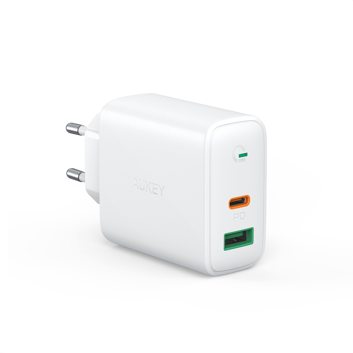Aukey PA-D1, 30W PD Ladeger&auml;t 2xUSB mit dynamischer Erkennung f&uuml;r USB-C und USB Ger&auml;te - Bild 1