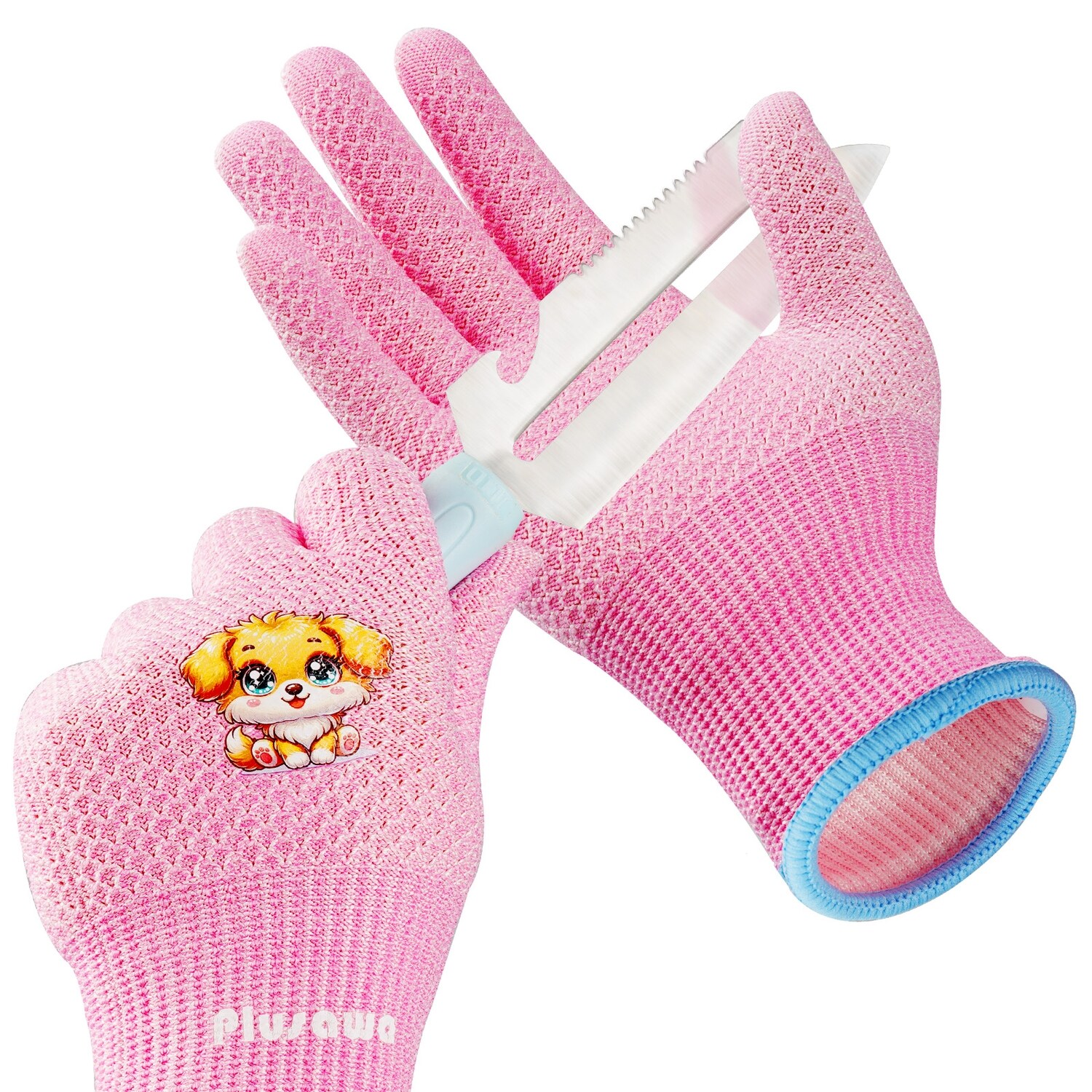 Plusawa 2 Paar Kinder Gartenhandschuhe f&uuml;r 3-12 Jahre, Eco-Latex-beschichtete Gartenhandschuhe, Atmungsaktive rutschfeste Kinder-Schnittschutzhandschuhe f&uuml;r M&auml;dchen und Jungen - XS - Bild 1