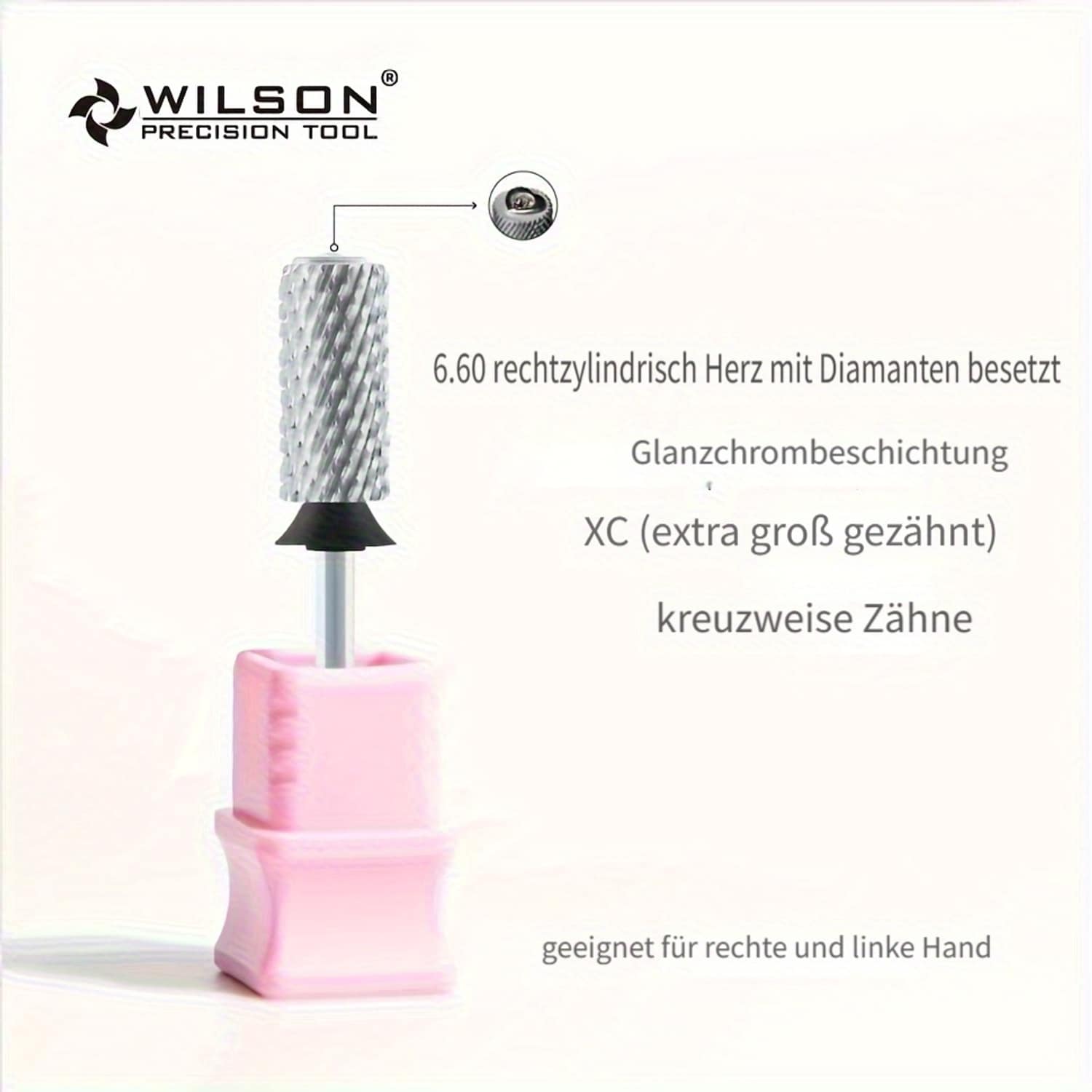 Wilson 6.6mm Professionelle Nagelschleifk&ouml;pfe gerader Nagelbohrer - Bild 1