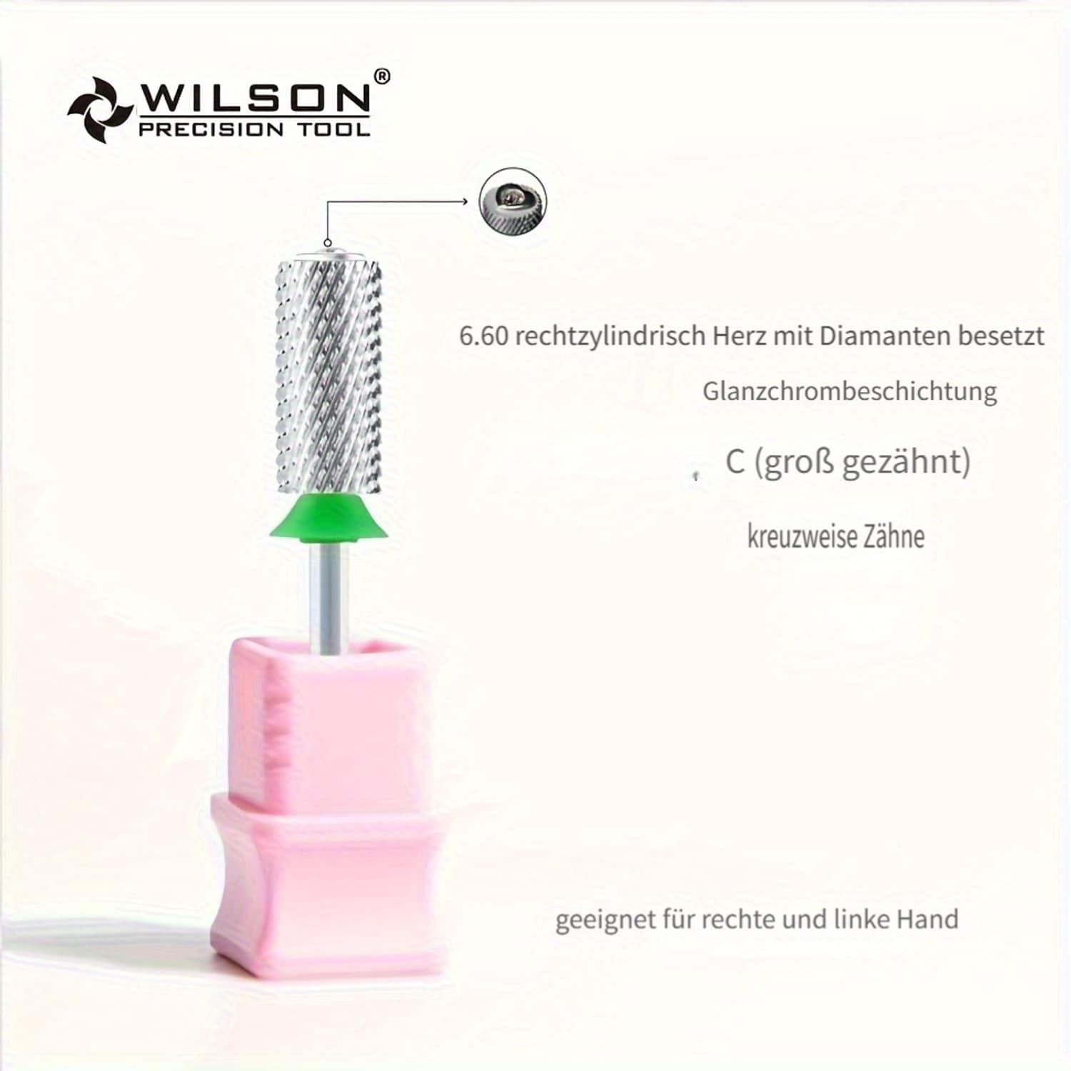 Wilson 6.6mm Professionelle Nagelschleifk&ouml;pfe gerader Nagelbohrer - Bild 1