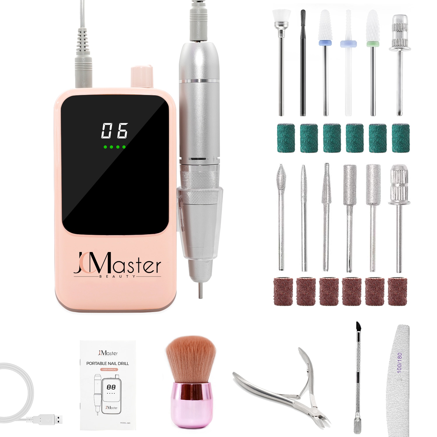 JCMASTER Nagelfr&auml;ser 35000 Umin Geln&auml;gel & Acryln&auml;gel Profi 5200mAh LCD Display - Bild 1