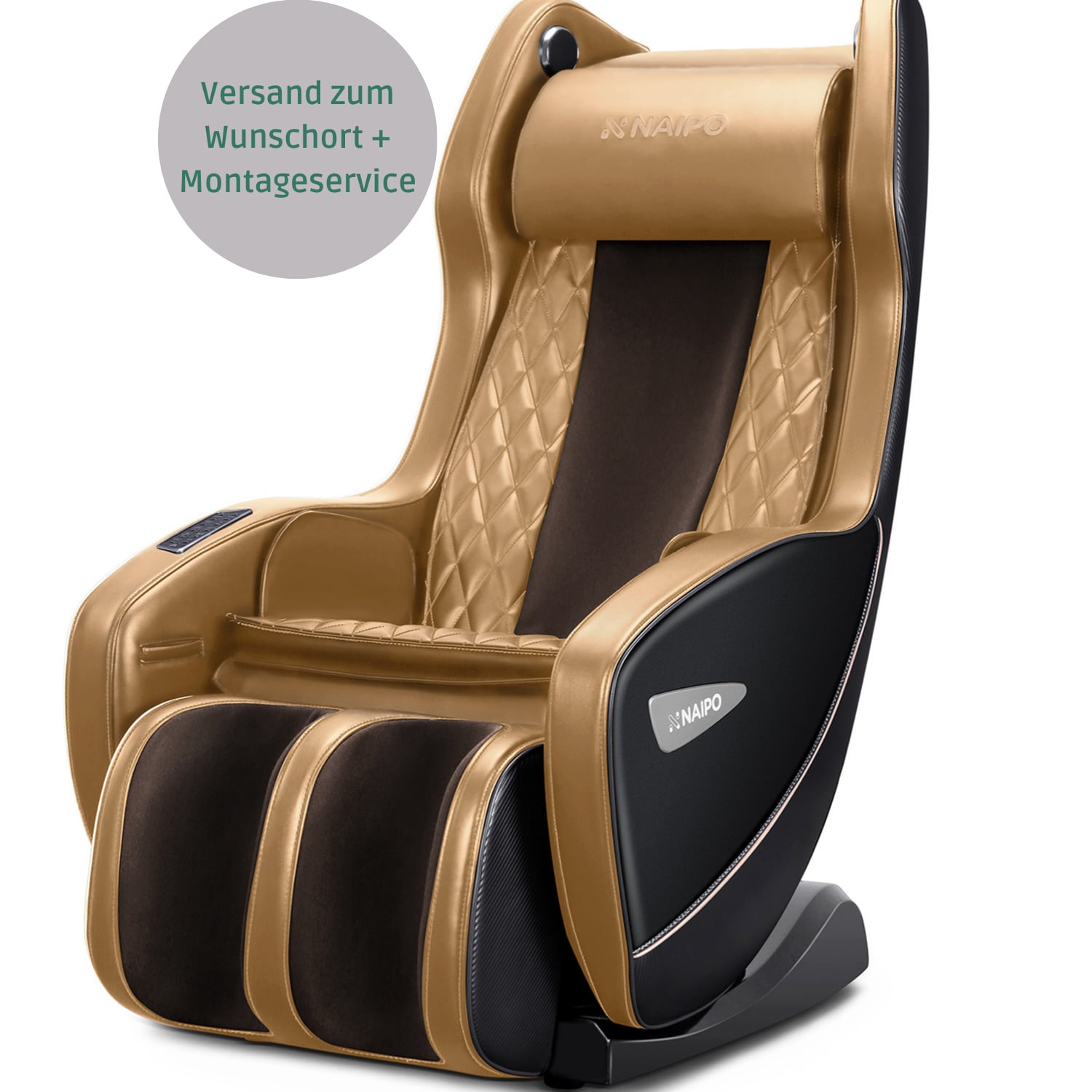 NAIPO Shiatsu Massagesessel Massagestuhl mit Klopfen Kneten Luft-Massage-System Bluetooth 3D Surround Sound Musik - Bild 1