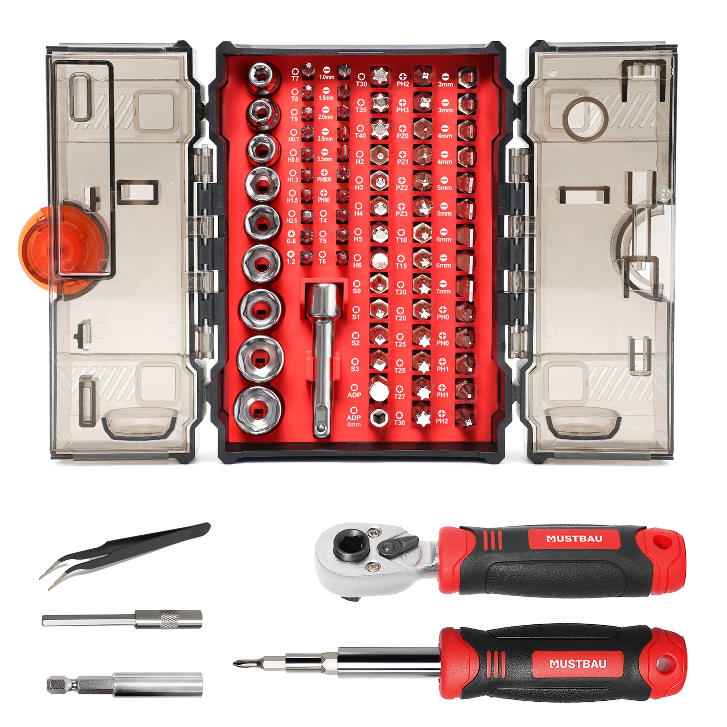 MUSTBAU 78-teilige Ratschenschraubendreher-Set, aus Stahl Computer, Laptops - Bild 1