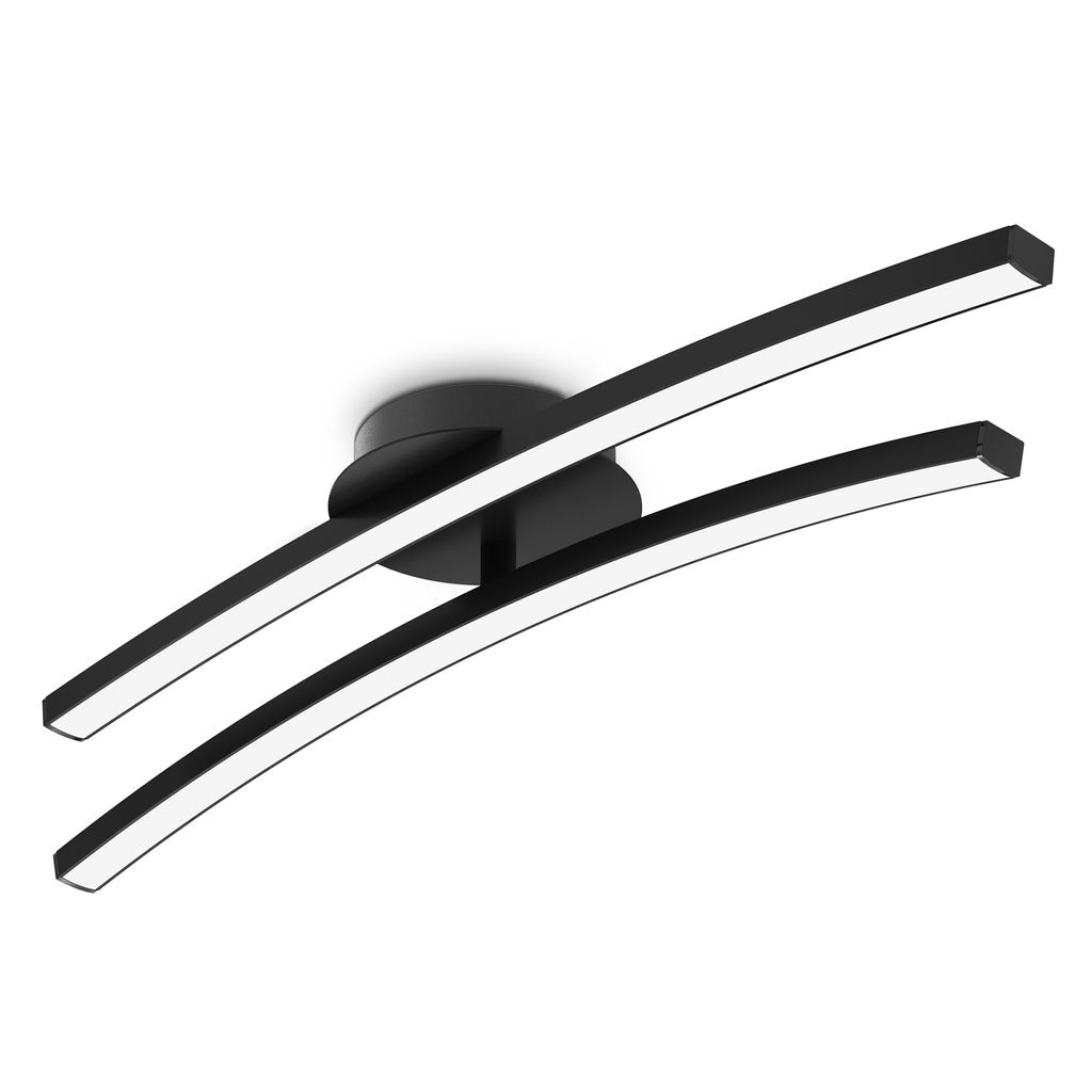 LED Deckenleuchte, schwarz, 2xLED/6W - Bild 1
