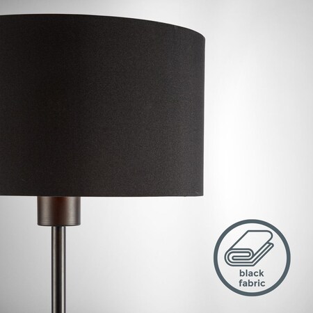 Stehlampe schwarz-gold Holz E27 Netto online bei Stoff kaufen Metall
