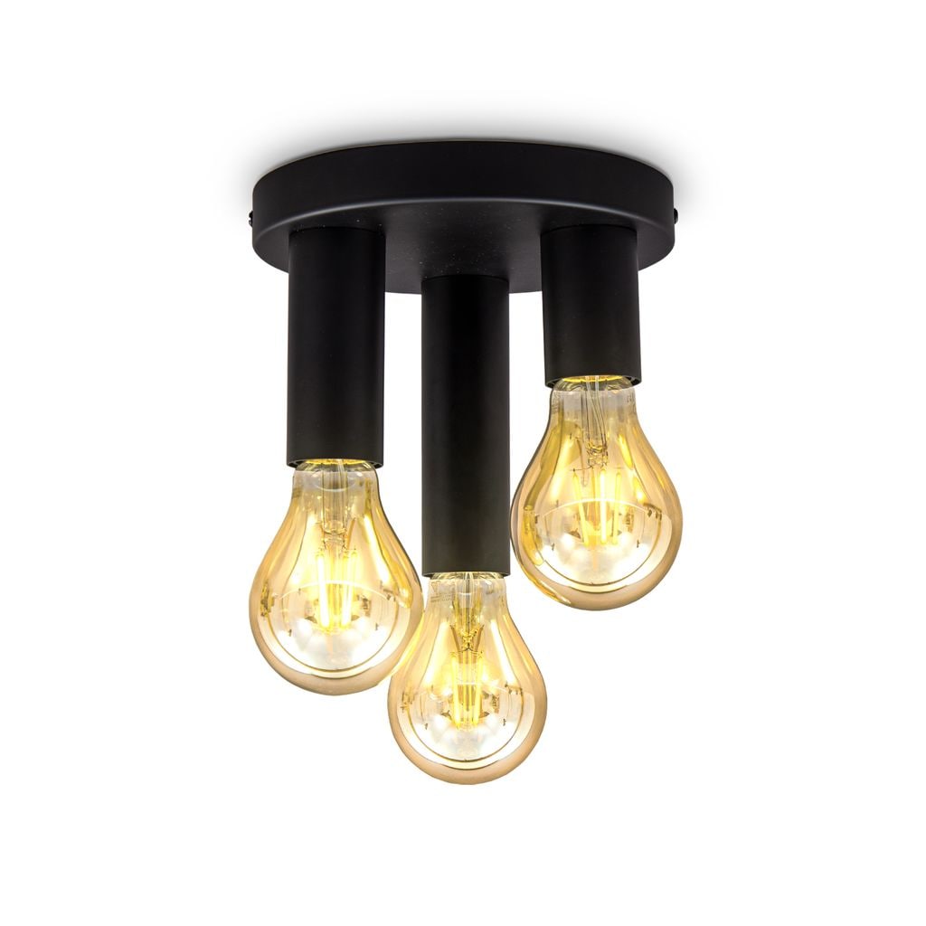 Deckenleuchte, schwarz, 3x/E27 / max. 10W exkl. - Bild 1