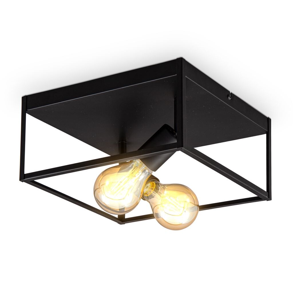 Deckenleuchte, schwarz, 2xE27 max. 60W exkl.