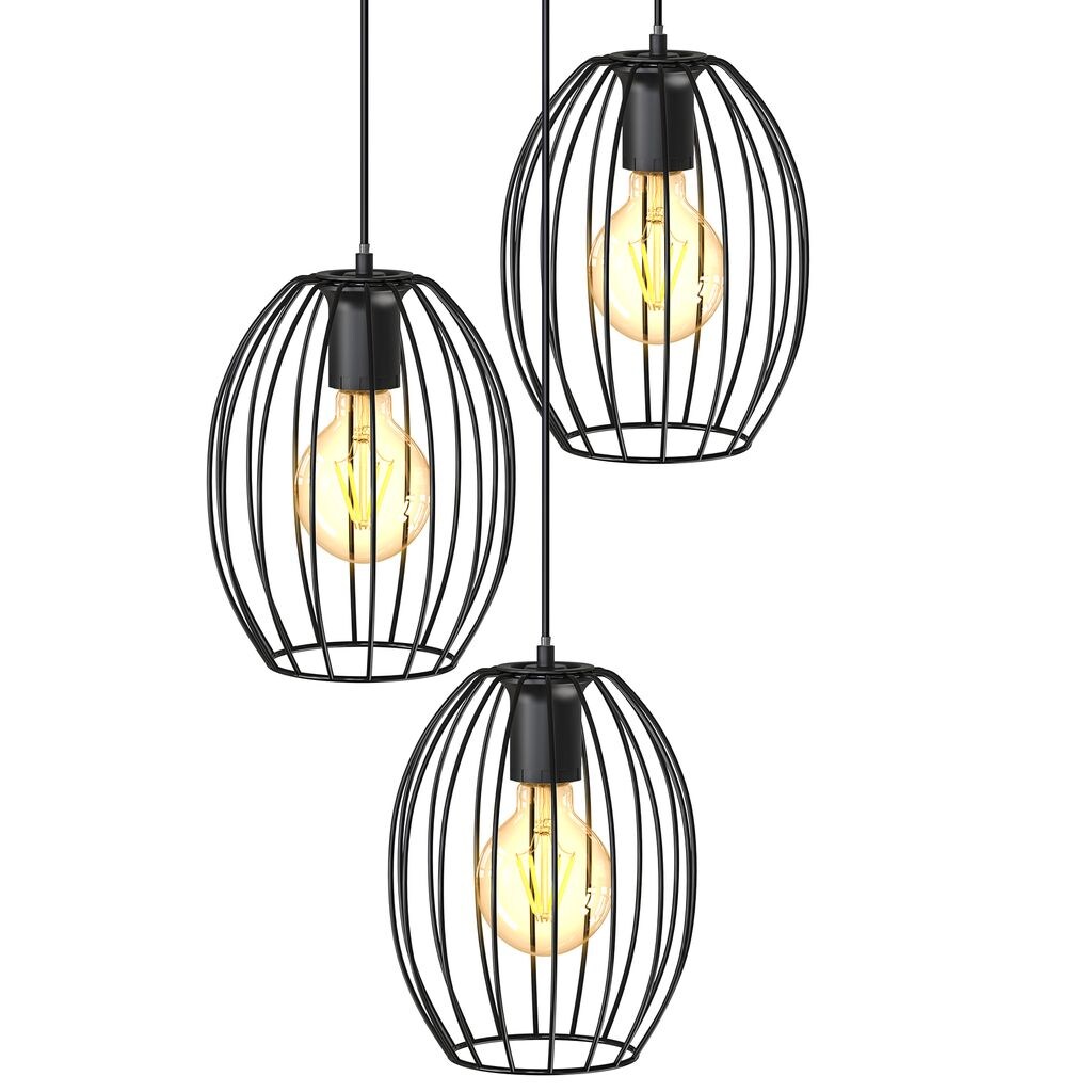 Pendelleuchte, schwarz, 3xE27 max. 60W exkl.