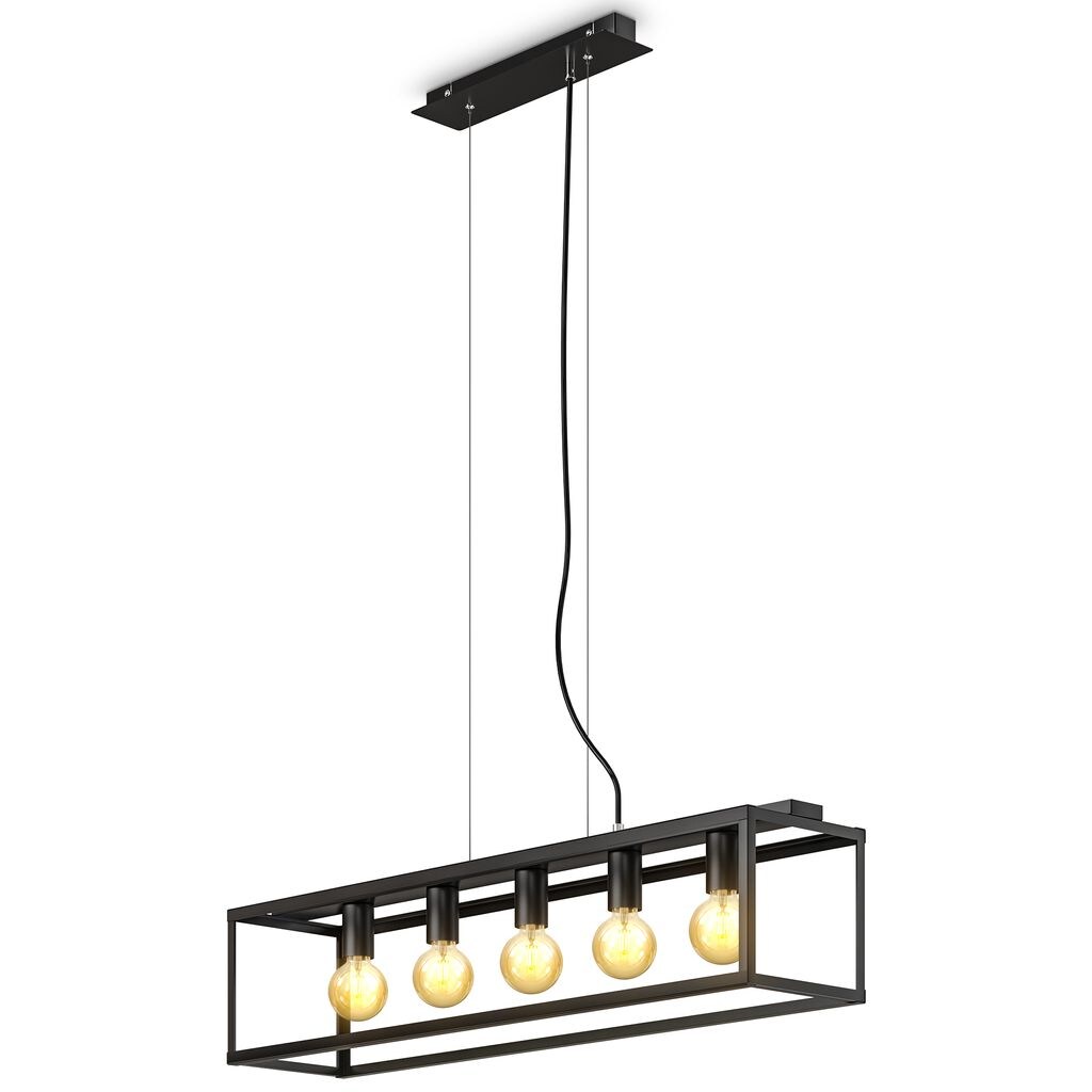 Pendelleuchte, schwarz, 5xE27 max. 60W exkl.