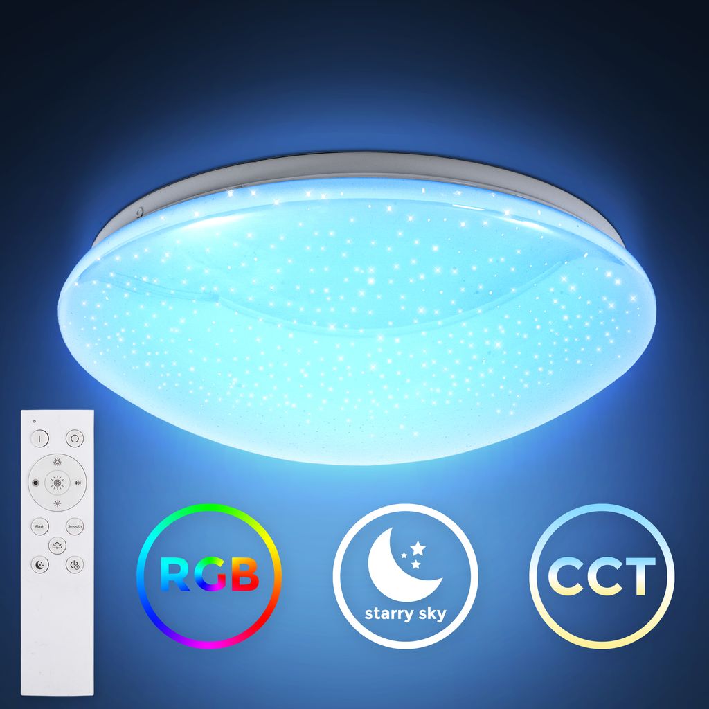CCT RGB-LED Deckenleuchte,wei&szlig;,LED/15W - Bild 1