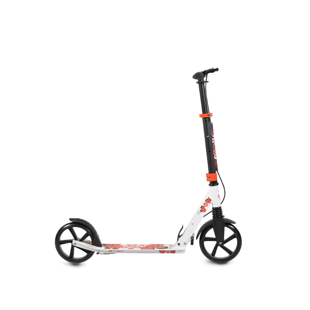 Byox Kinderroller Spooky klappbar, bis 100 kg, Bremse, Stoßdämpfer vorne, ABEC-7 in weiß | 03800146225667