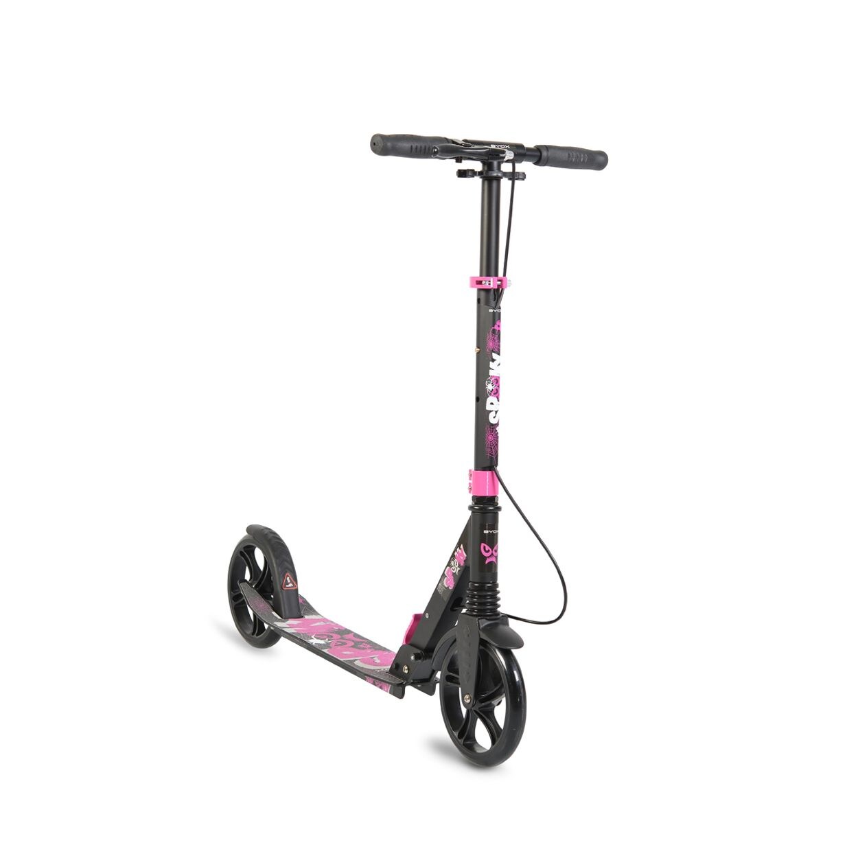 Byox Kinderroller Spooky klappbar, bis 100 kg, Bremse, Stoßdämpfer vorne, ABEC-7 pink