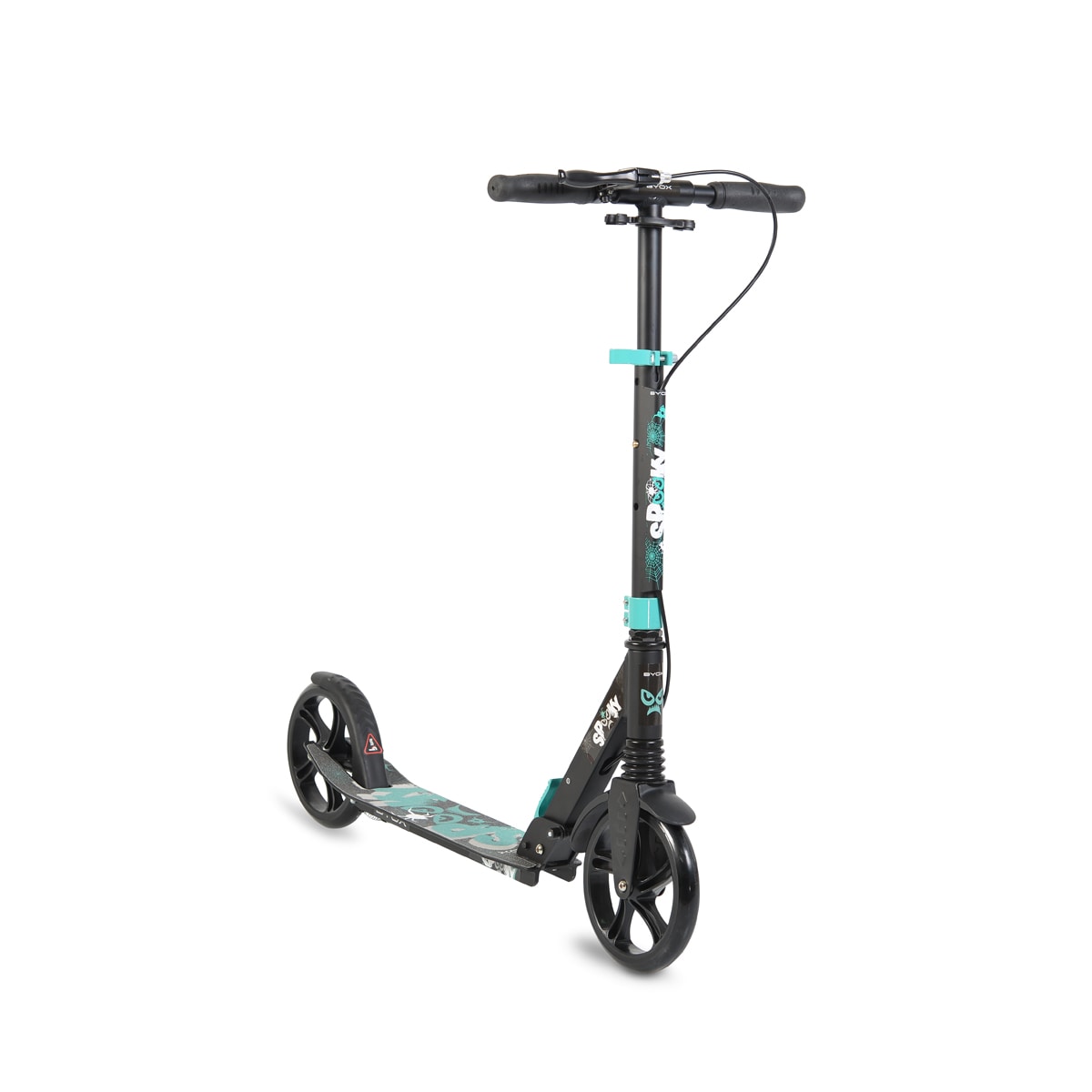 Byox Kinderroller Spooky klappbar, bis 100 kg, Bremse, Sto&szlig;d&auml;mpfer vorne, ABEC-7 in t&uuml;rkis - Bild 1