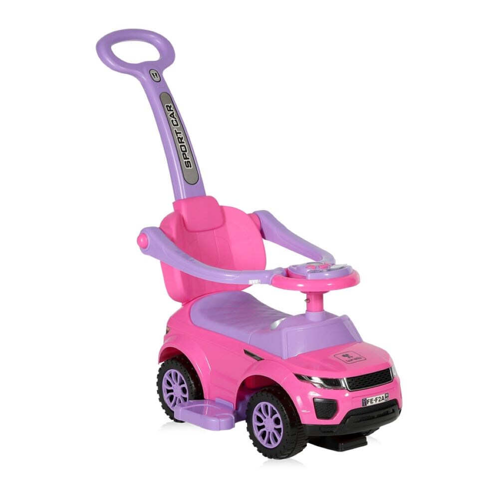 Lorelli Rutscher 3 in 1 Kinderauto Off Road Schiebegriff Musik R&uuml;ckenlehne in rosa - Bild 1