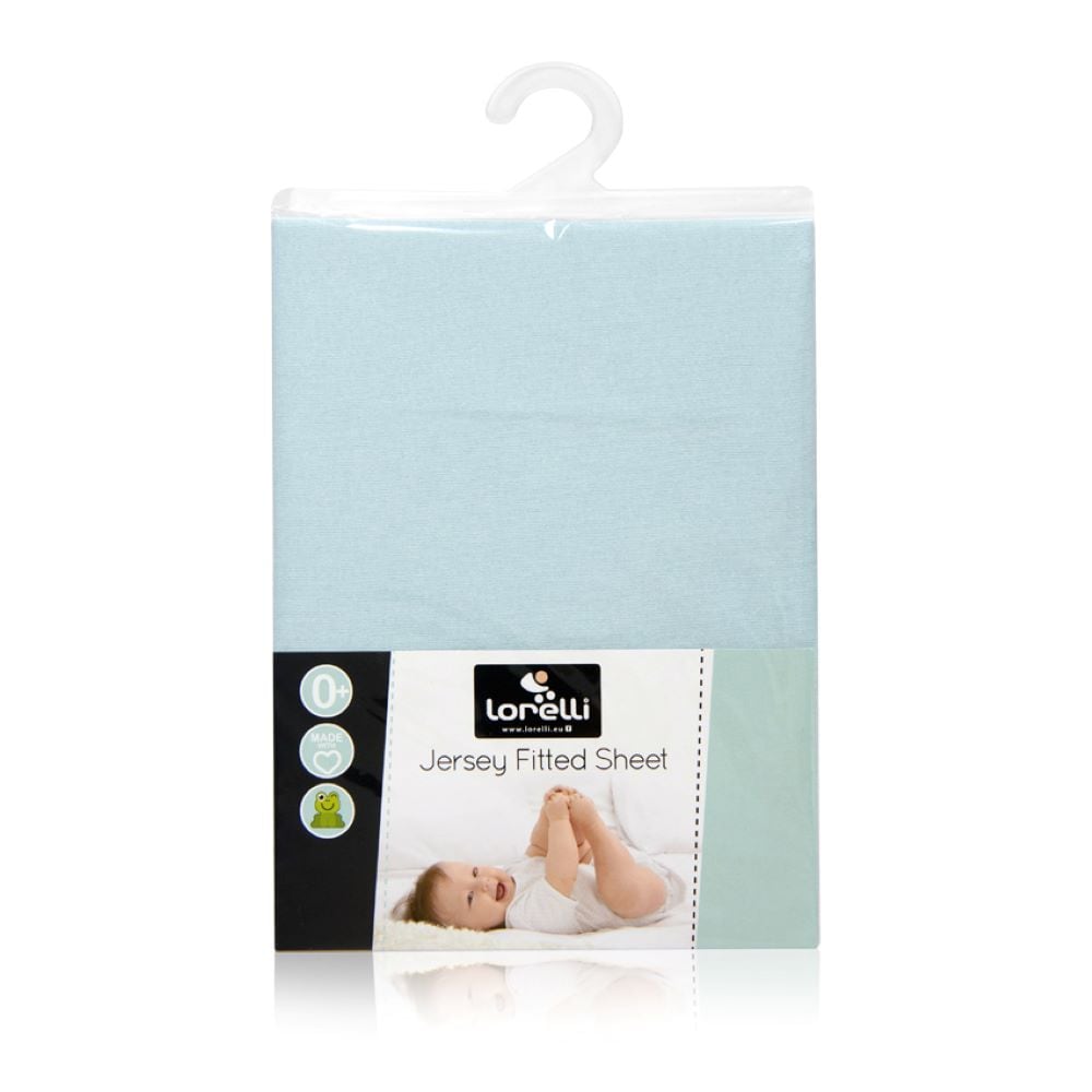 Lorelli Babybett Spannbetttuch Jersey 120 x 60 cm Bettlaken Babybetten, waschbar blau - Bild 1