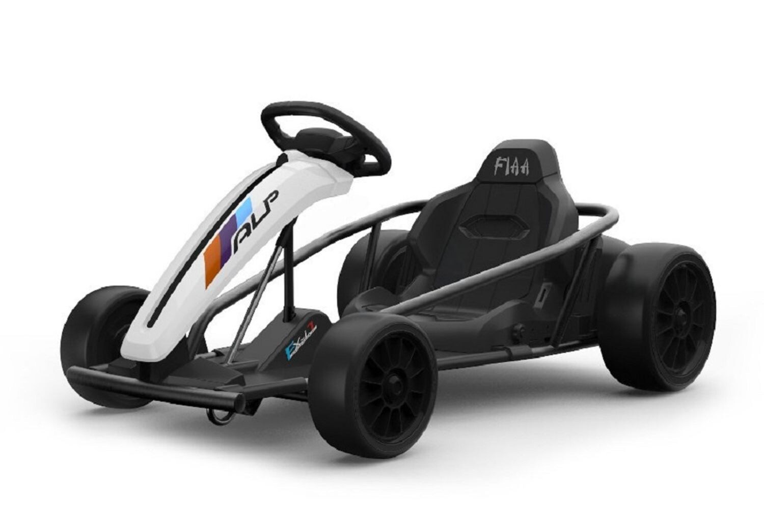 ES-Toys Kinder Elektro Gokart FXI1, weiß, E-Gokart mit Driftfunktion, 5-10km/h