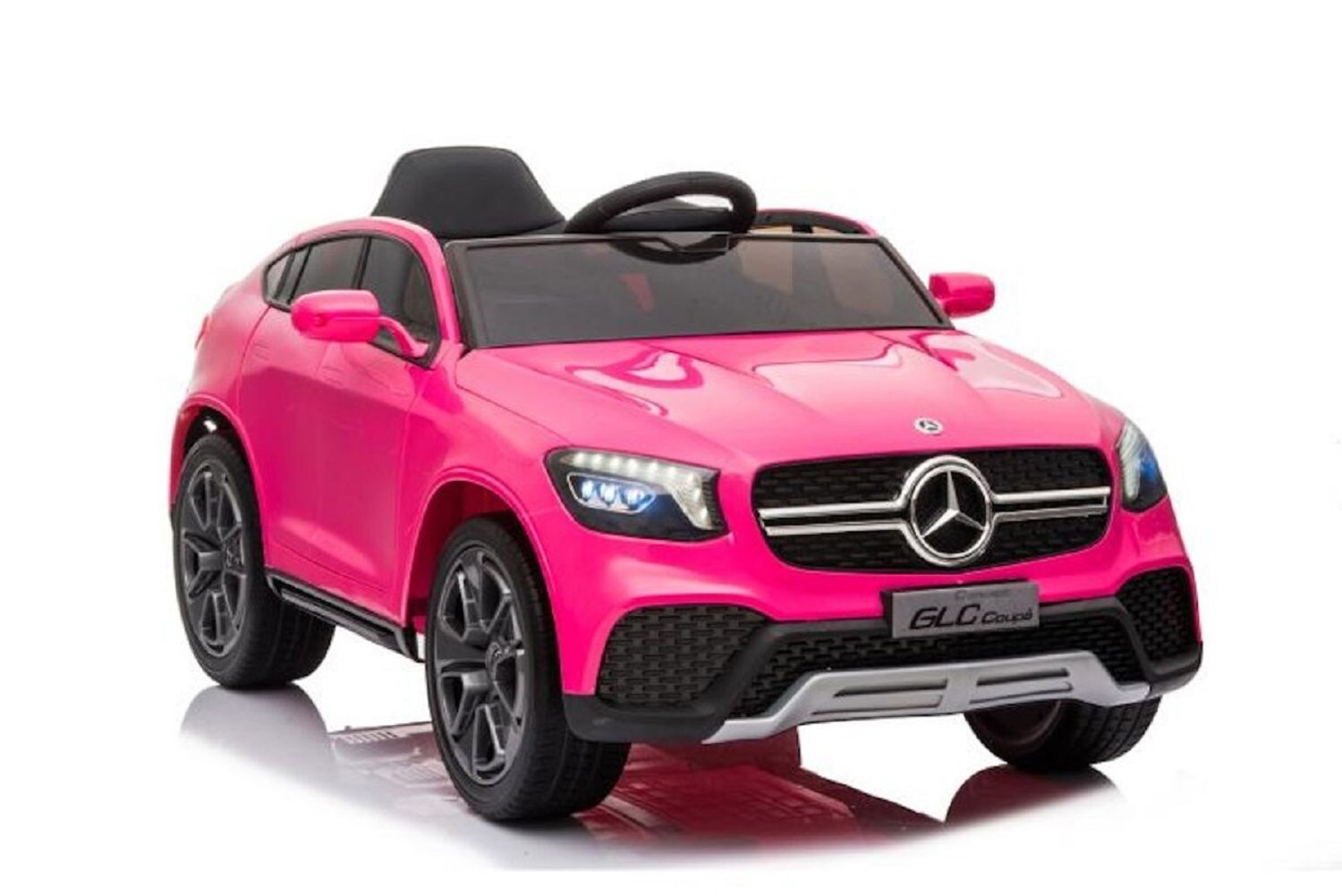 ES-Toys Kinder Elektroauto Mercedes GLC pink, Kunstledersitz, EVA-Reifen